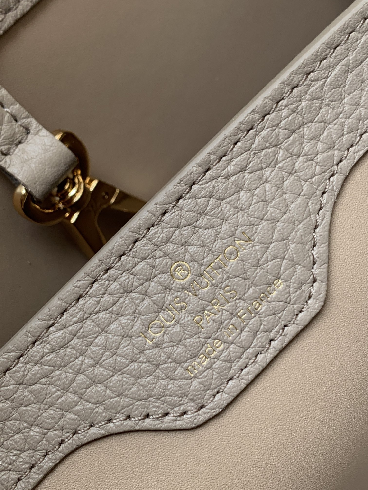 Louis Vuitton Capucines BB Handbag Taurillon Leather with Python Skin on the Handle Elephant Grey M99387