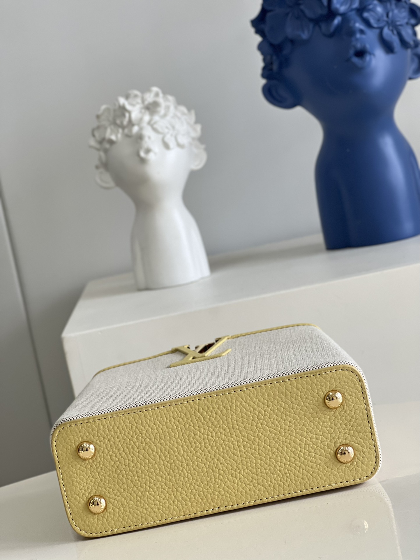 Louis Vuitton Capucines Mini Handbag Canvas Embroidery Yellow M59597