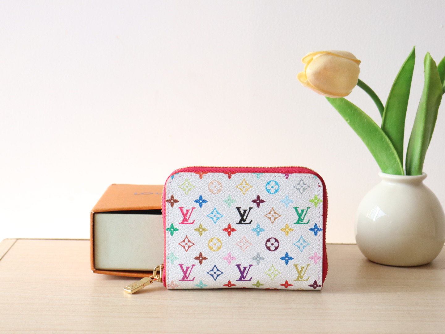 Louis Vuitton LV x TM Zippy Coin Purse Multicolored White