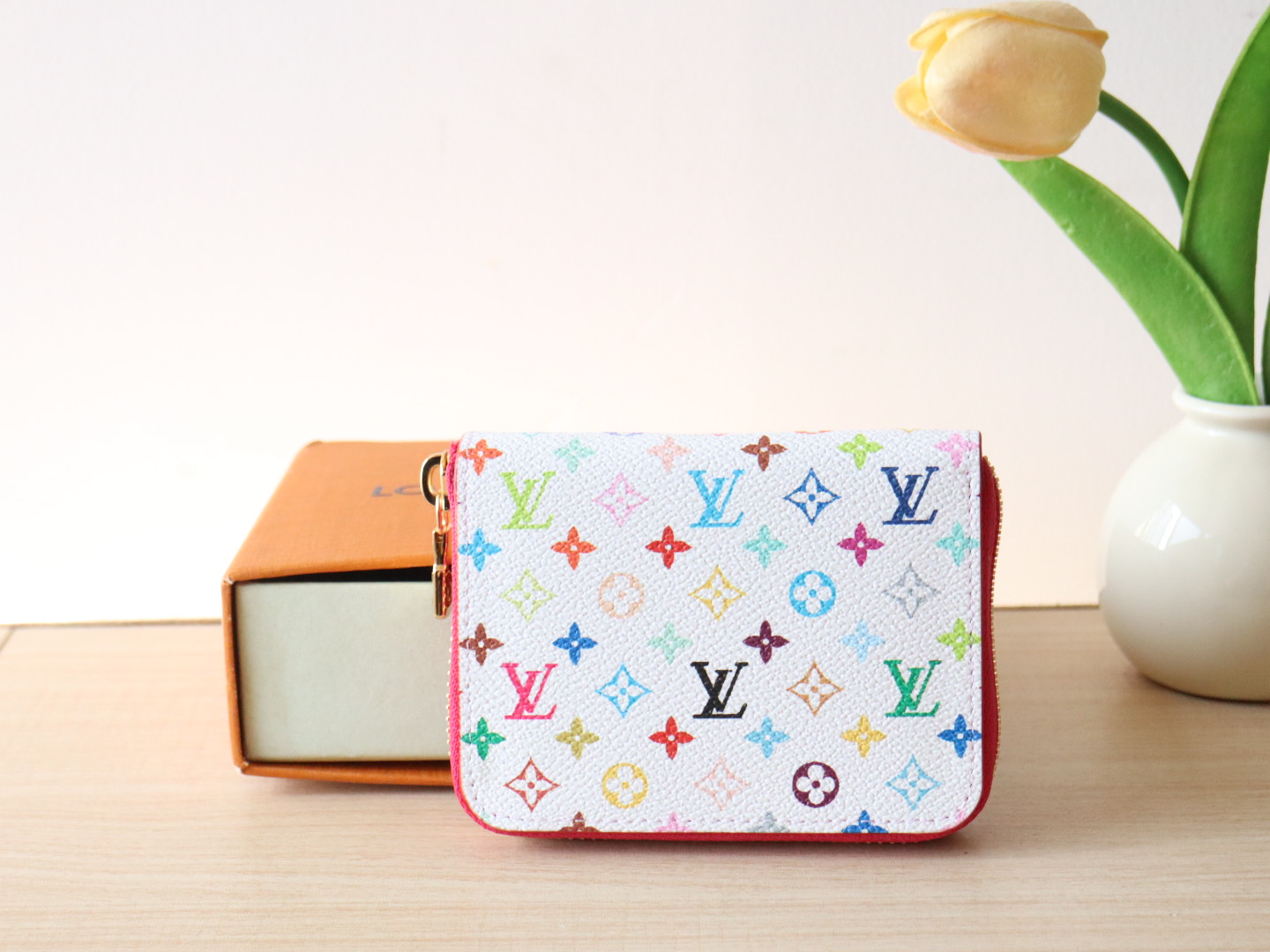 Louis Vuitton LV x TM Zippy Coin Purse Multicolored White