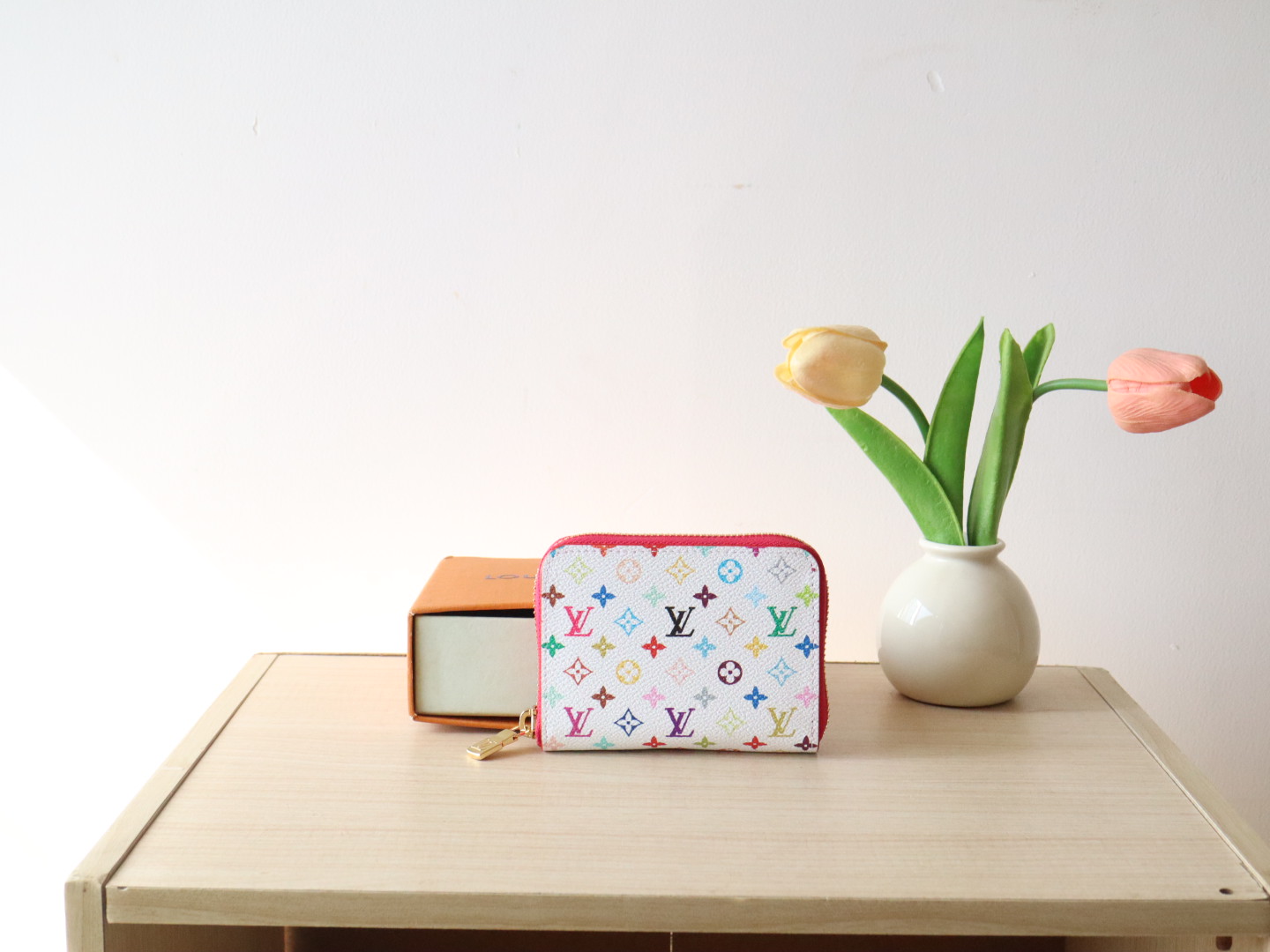 Louis Vuitton LV x TM Zippy Coin Purse Multicolored White