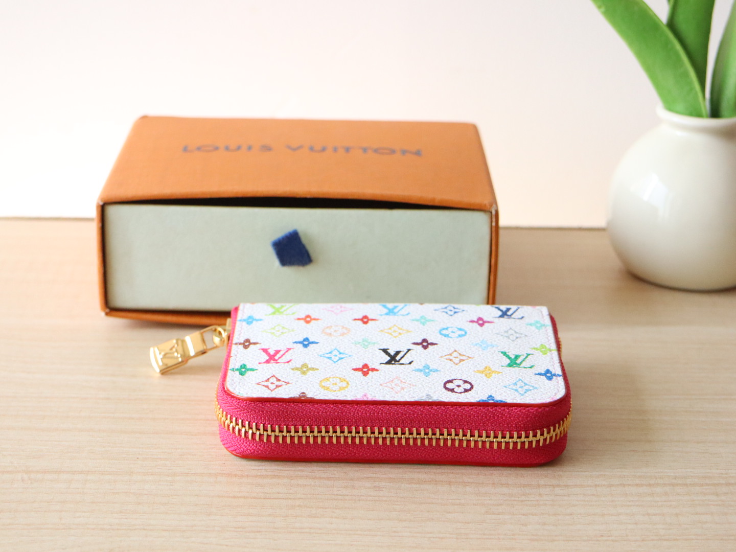 Louis Vuitton LV x TM Zippy Coin Purse Multicolored White
