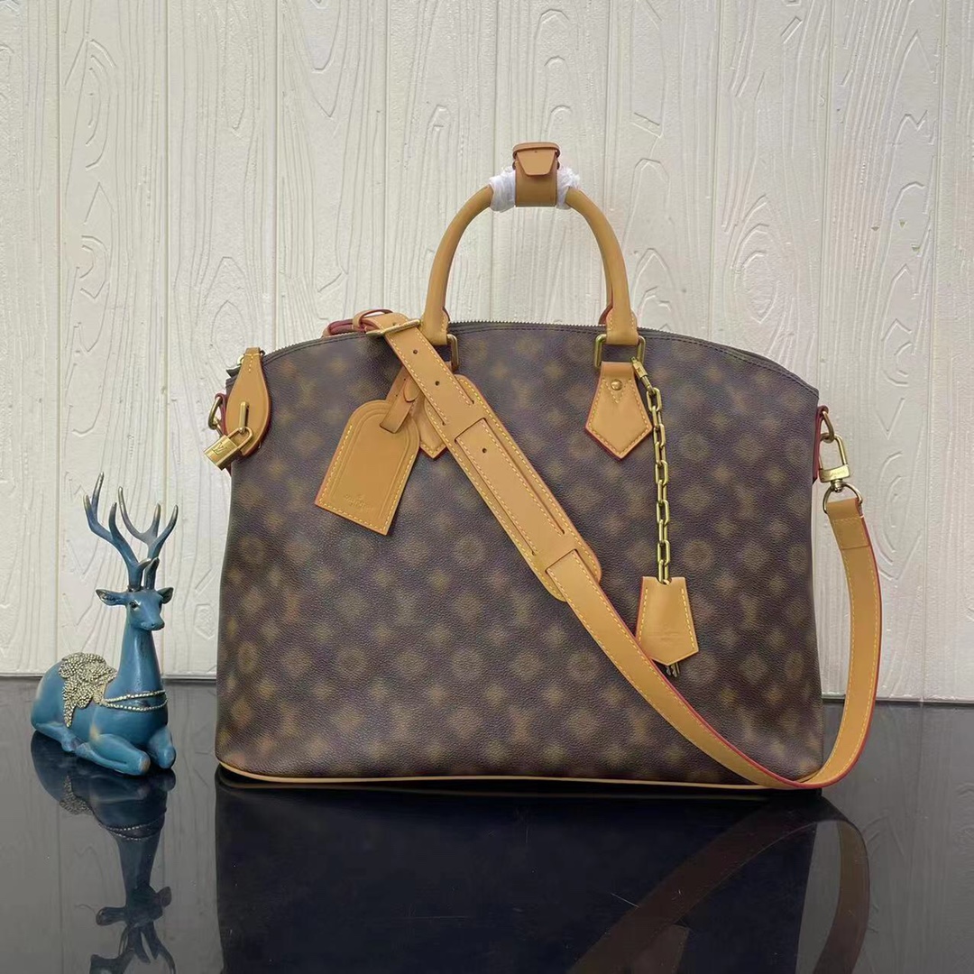 Louis Vuitton Lock It Blurry Monogram Coated Canvas Cowhide-Leather Trim M46240 