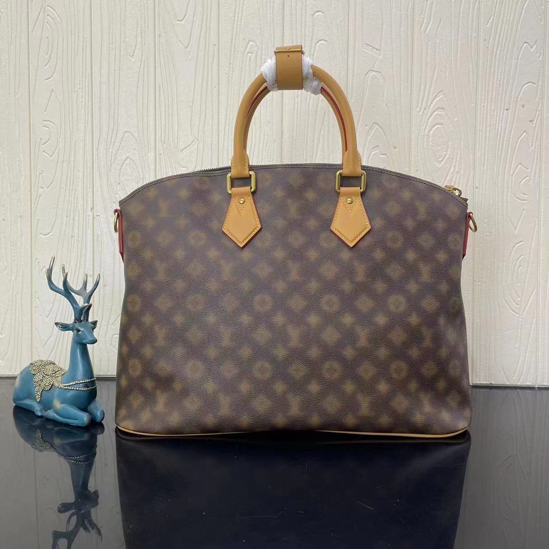 Louis Vuitton Lock It Blurry Monogram Coated Canvas Cowhide-Leather Trim M46240 