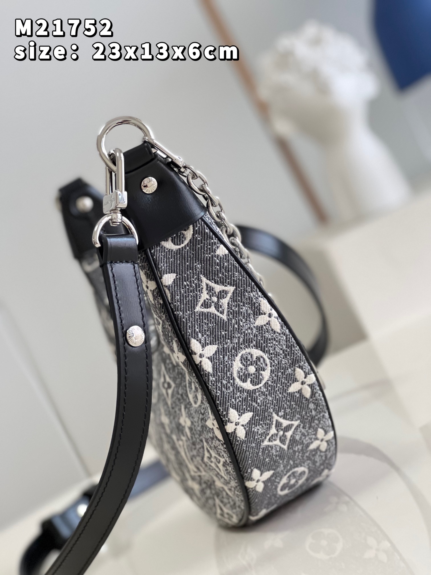 Louis Vuitton Loop PM Bag Denim Textile Jacquard Gray M21752