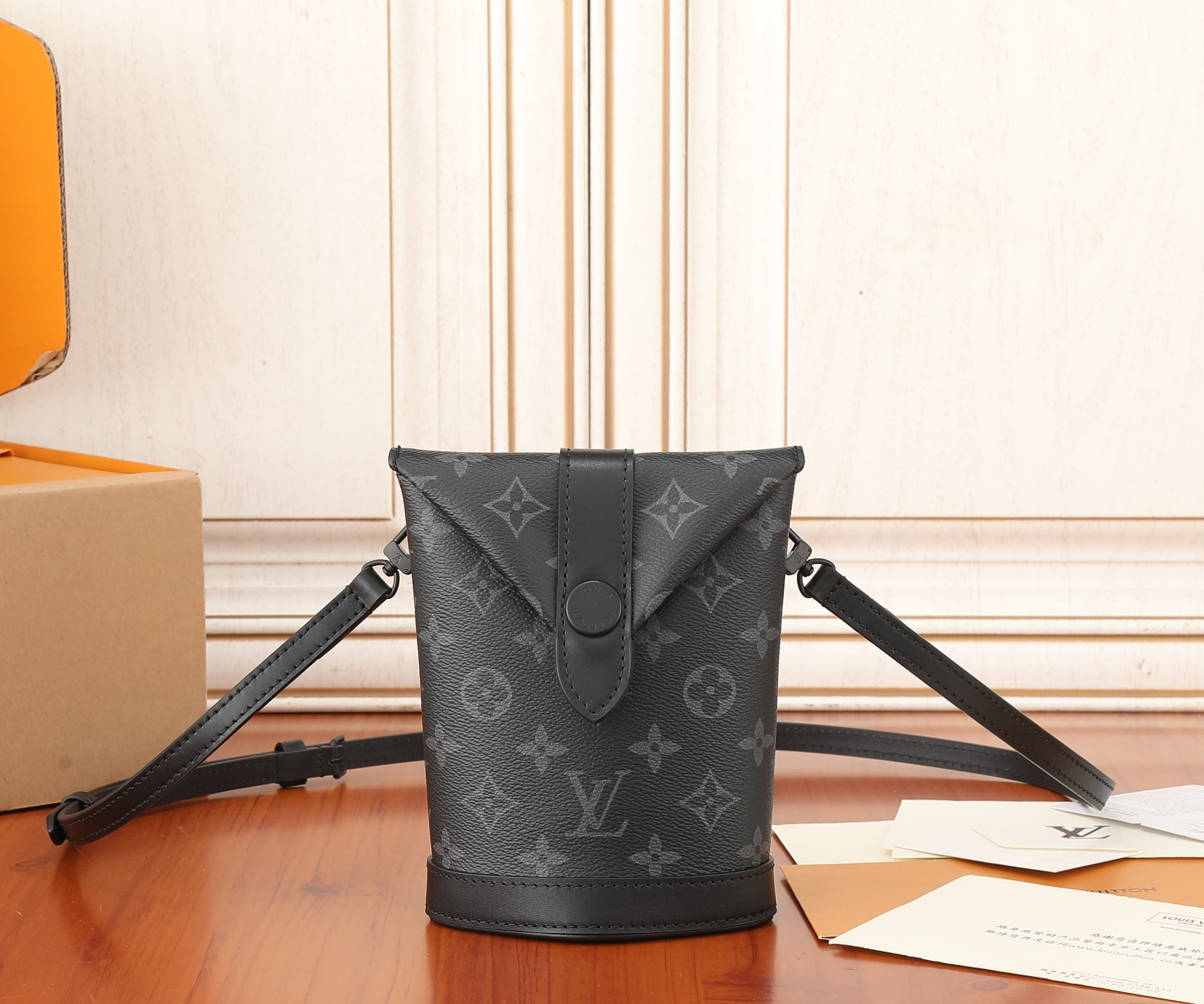 Louis Vuitton M11613 Envelope Pouch Monogram Eclipse Coated Canvas