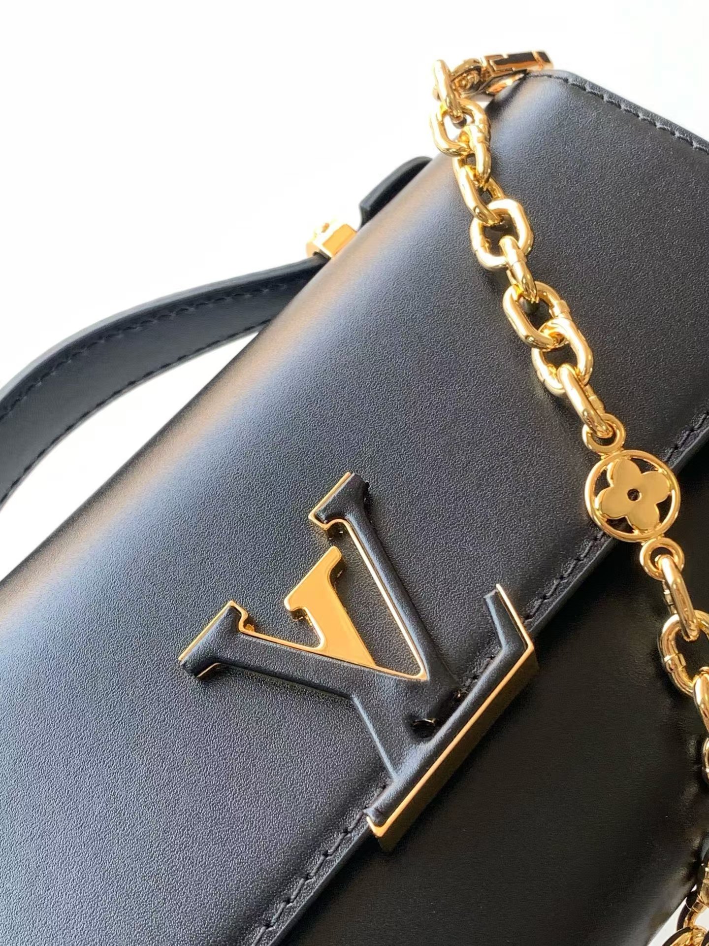 Louis Vuitton M12405 Wallet On Chain Capucines Calf Leather Black