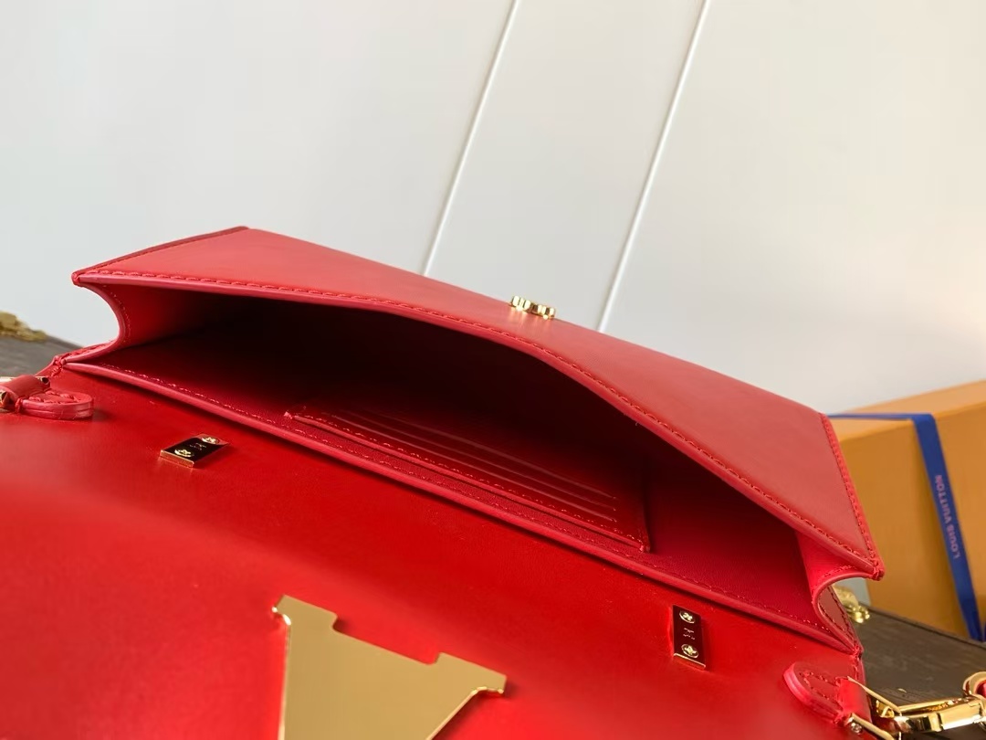 Louis Vuitton M12405 Wallet On Chain Capucines Calf Leather Red