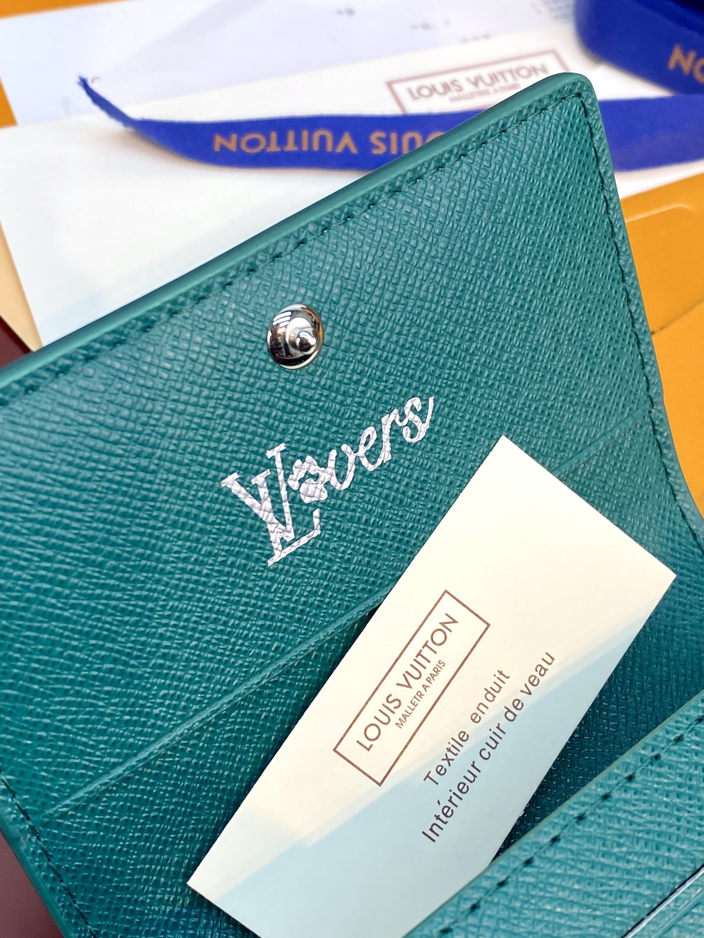 Louis Vuitton M12644 Envelope Business Card Holder Monogram Heritage coated canvas Greem