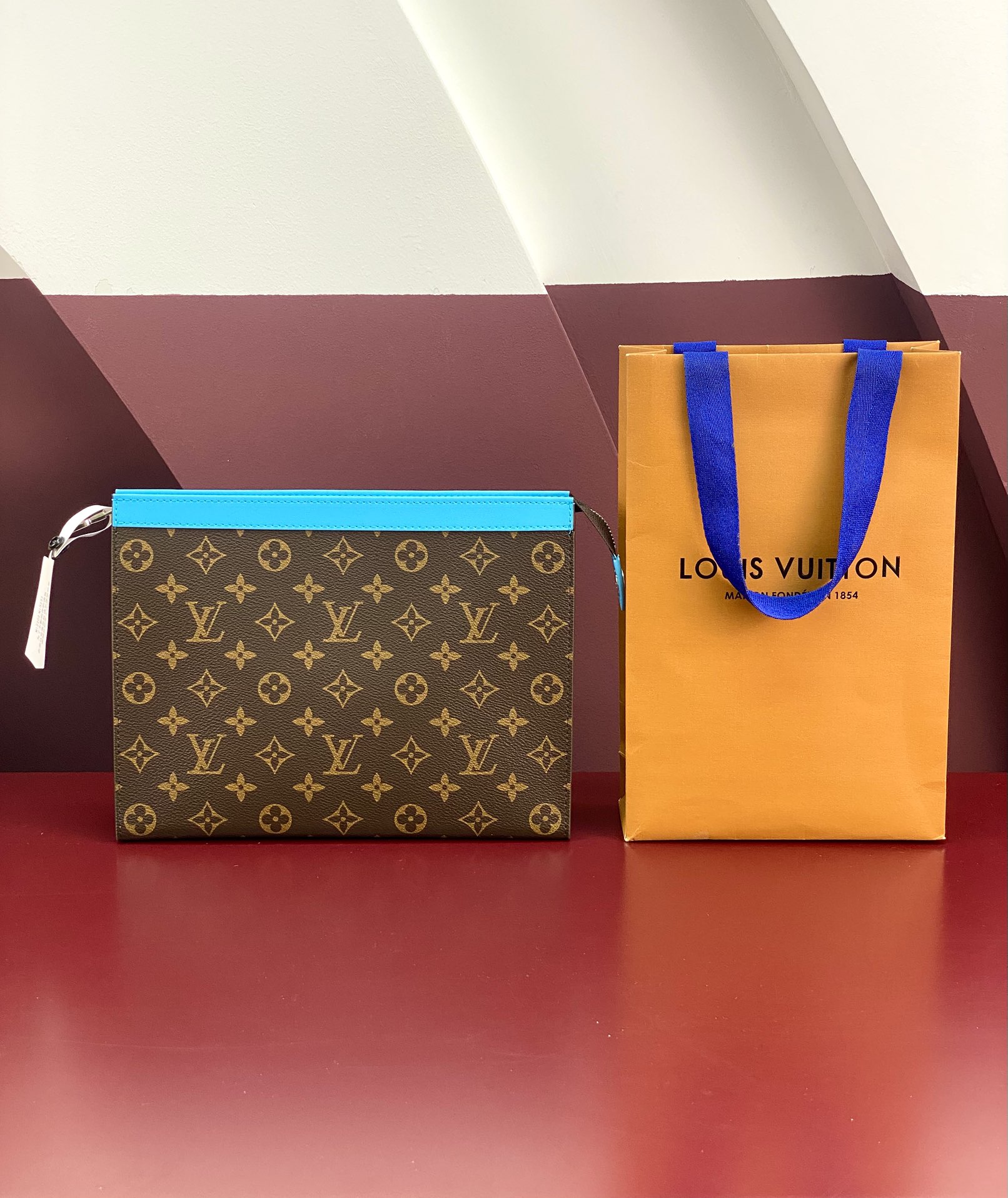 Louis Vuitton M12820 Pochette Voyage MM Monogram Macassar coated canva Blue