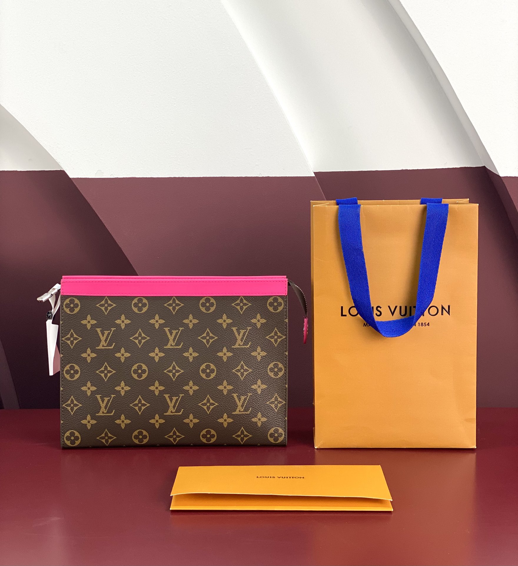 Louis Vuitton M12820 Pochette Voyage MM Monogram Macassar coated canva Pink