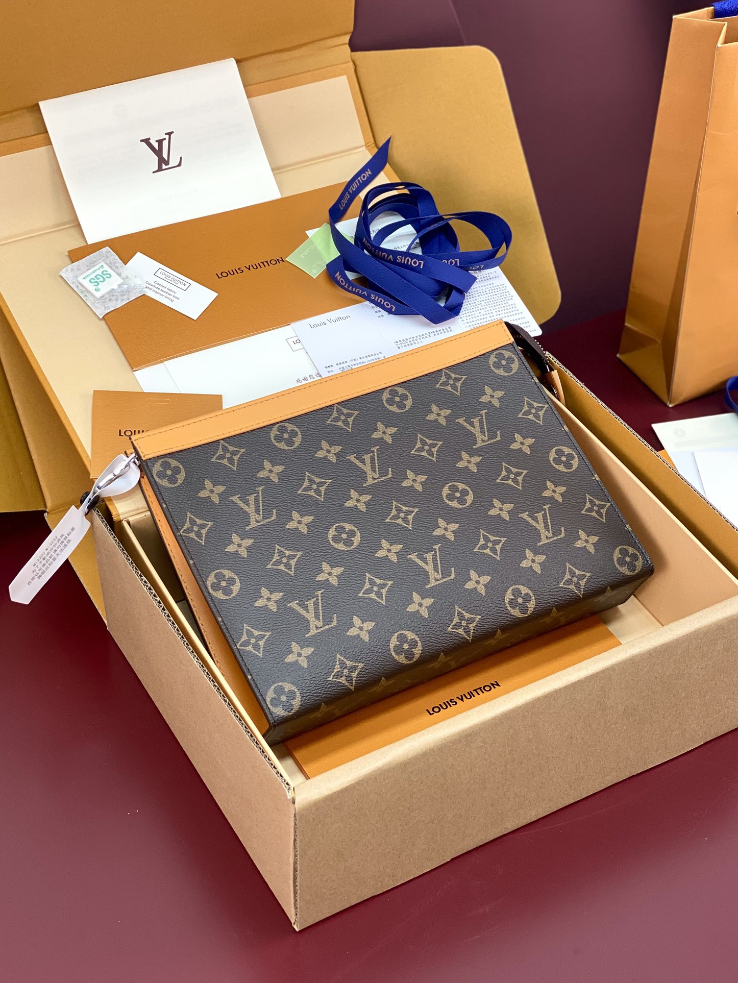 Louis Vuitton M12820 Pochette Voyage MM Monogram Macassar coated canva Yellow