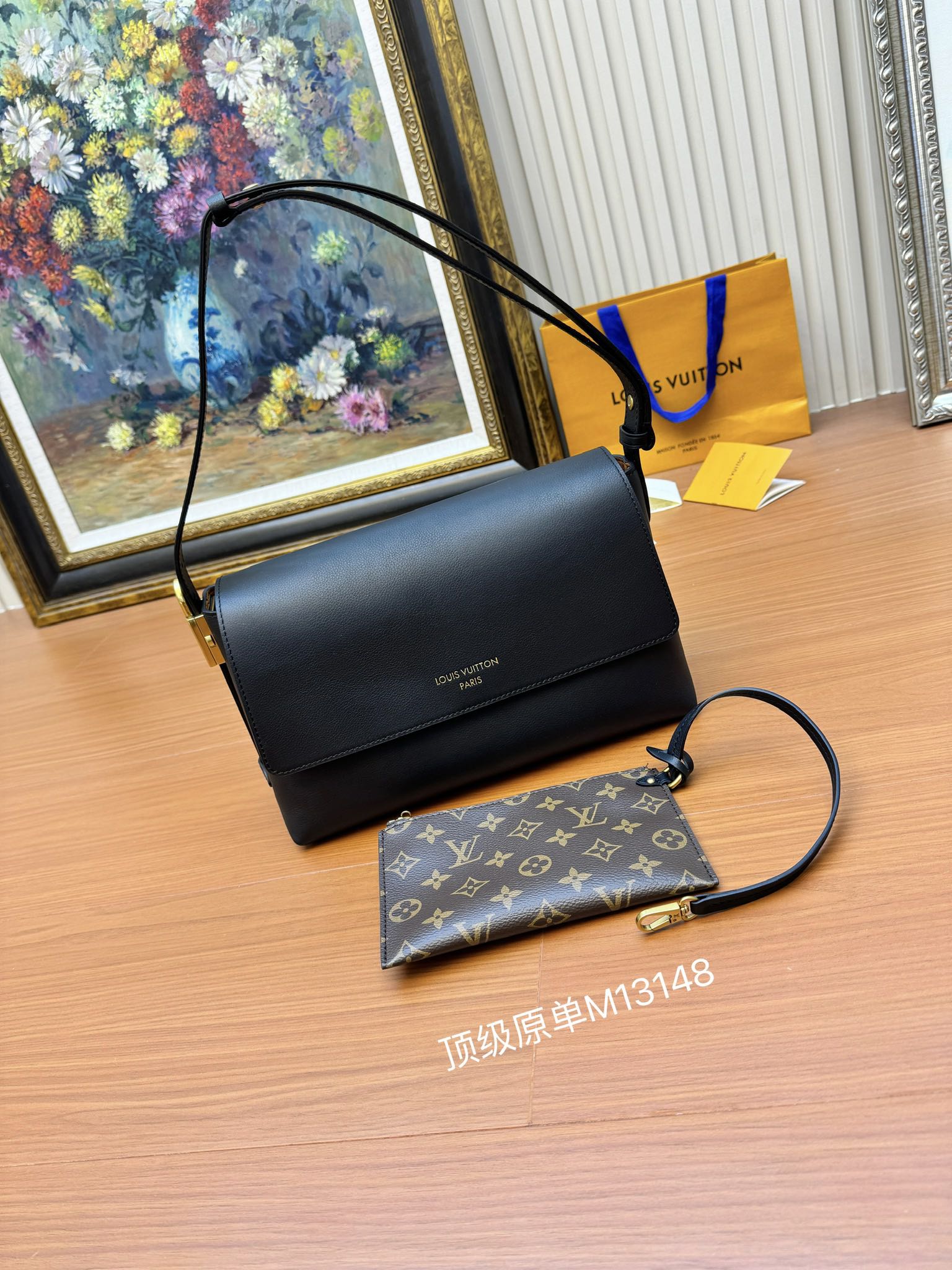 Louis Vuitton M13148 Low Key Messenger Black Calf Leather