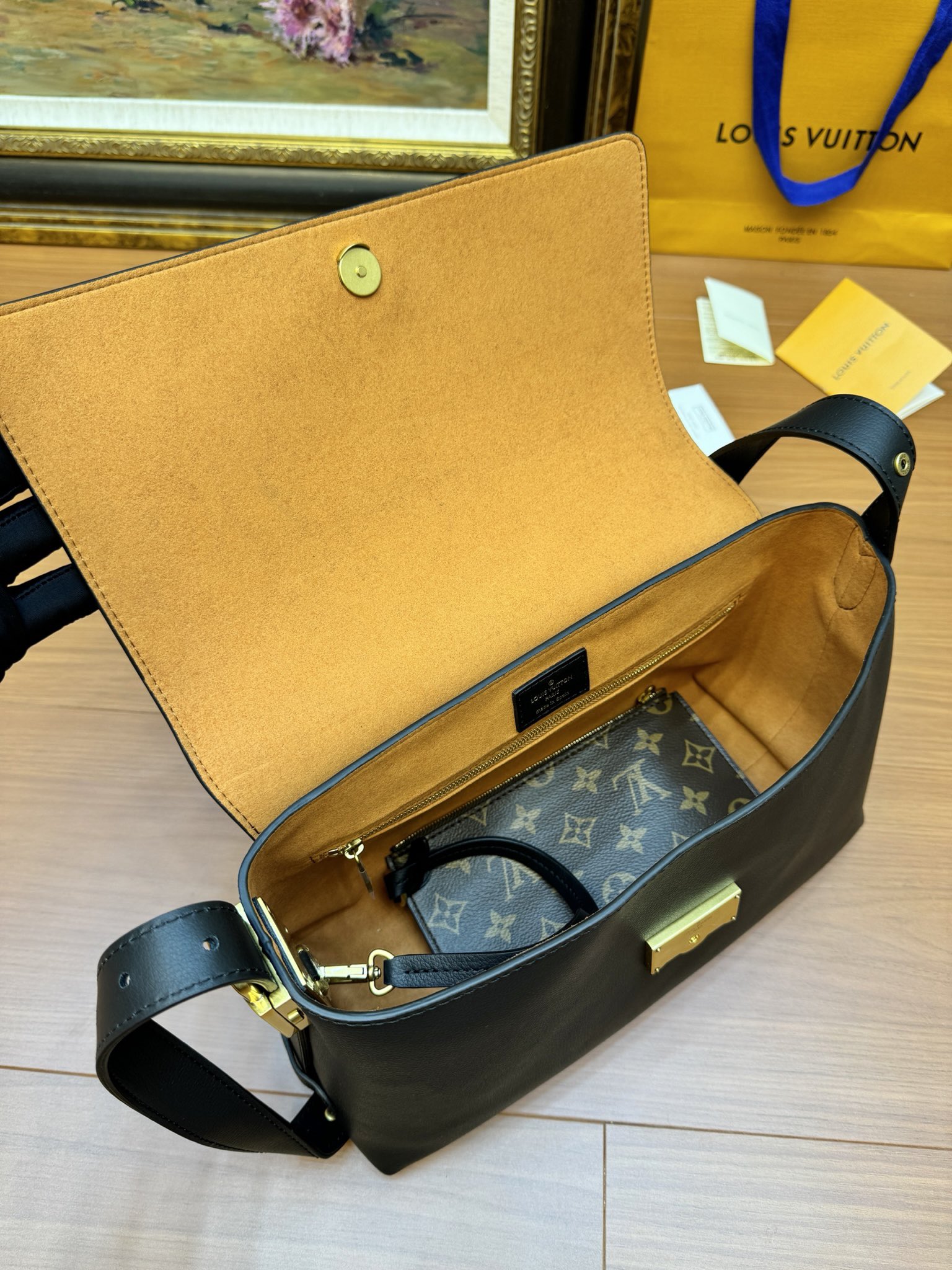Louis Vuitton M13148 Low Key Messenger Black Calf Leather