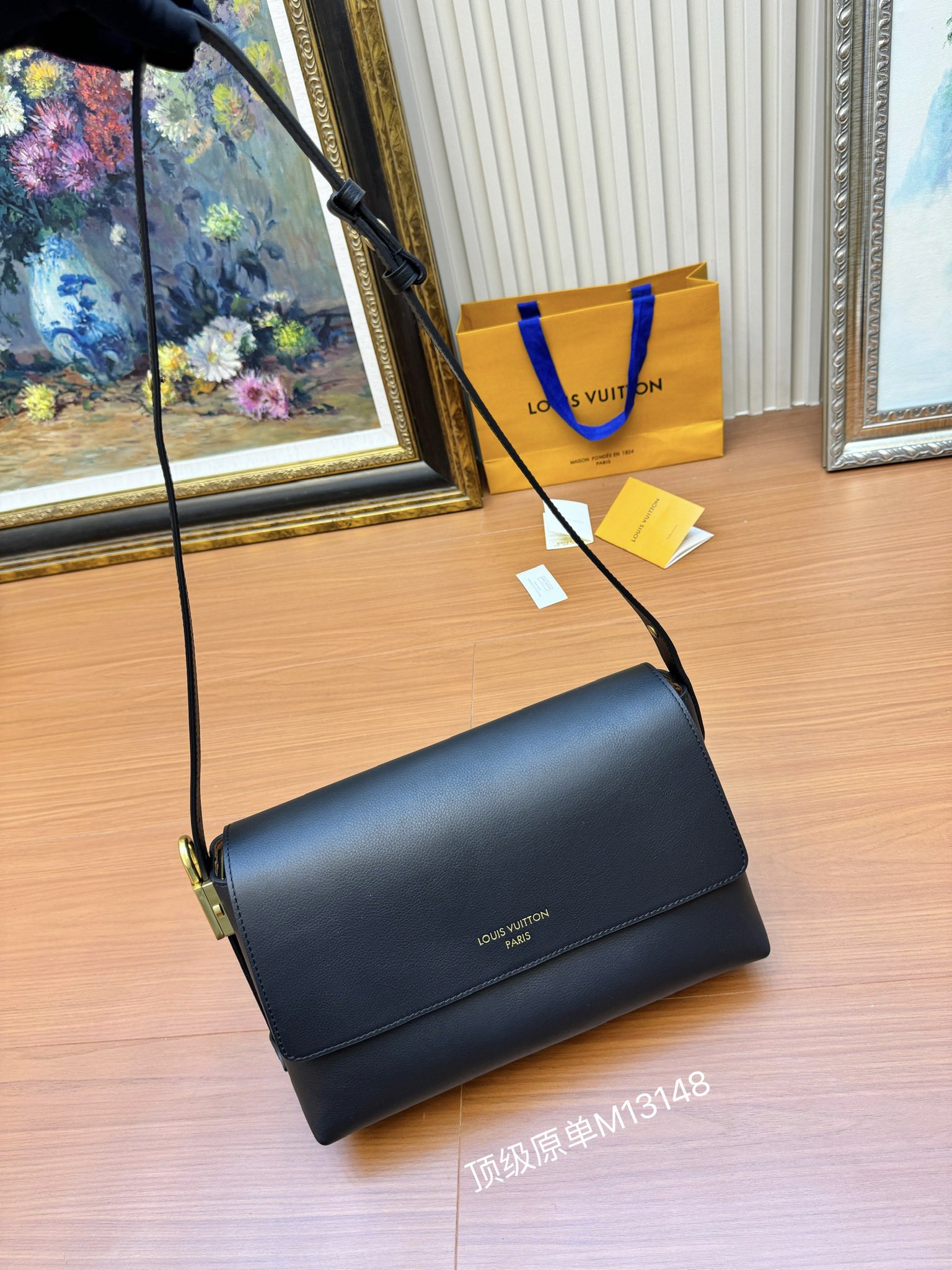 Louis Vuitton M13148 Low Key Messenger Black Calf Leather