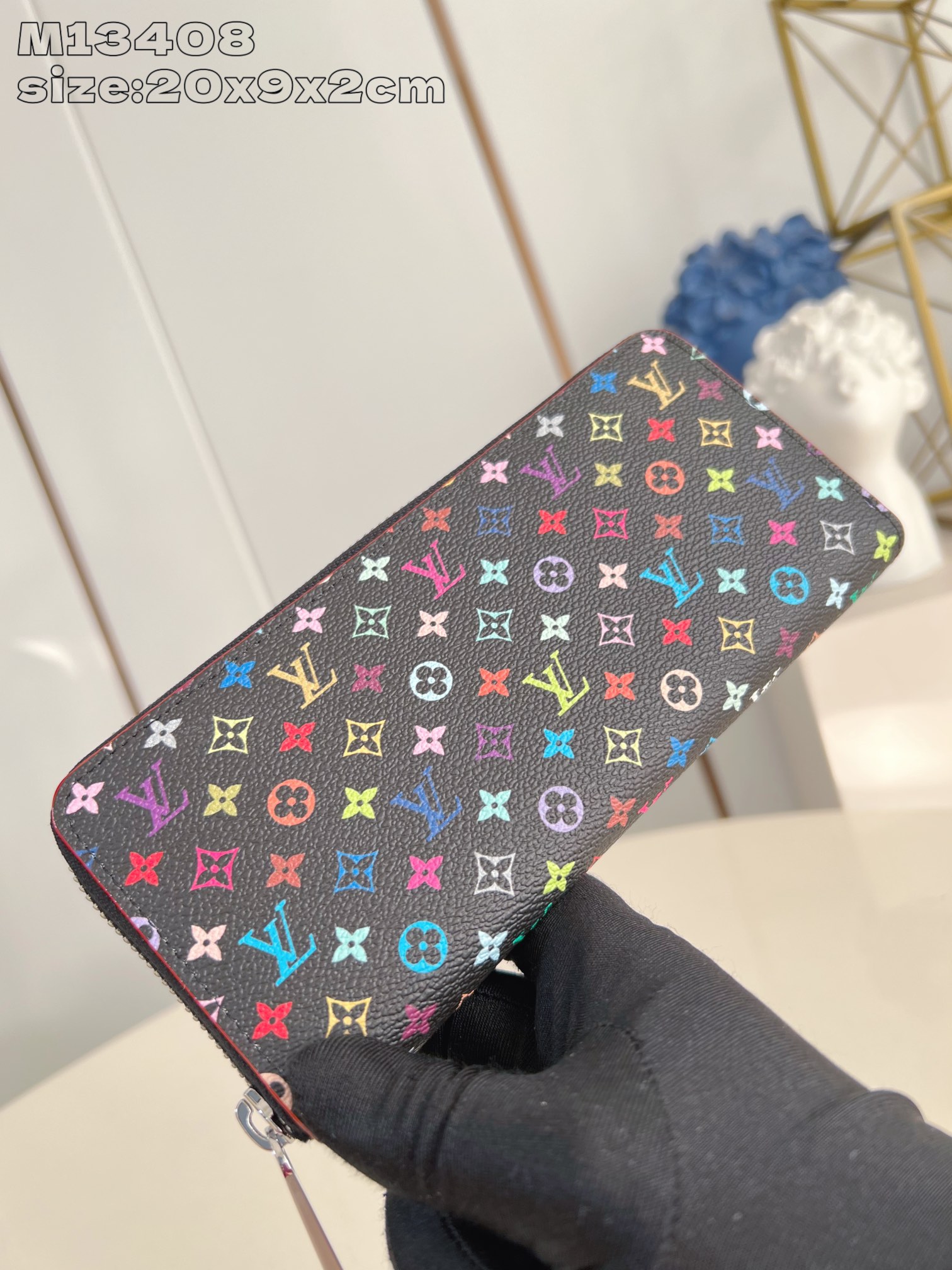 Louis Vuitton M13408 LV x TM Clemence Wallet Monogram Coated Canvas Multicolored Black