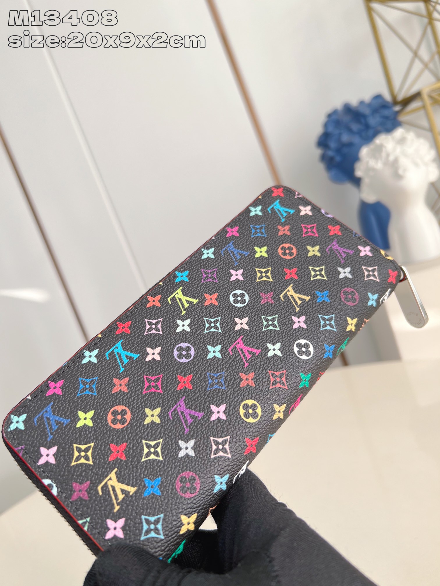 Louis Vuitton M13408 LV x TM Clemence Wallet Monogram Coated Canvas Multicolored Black