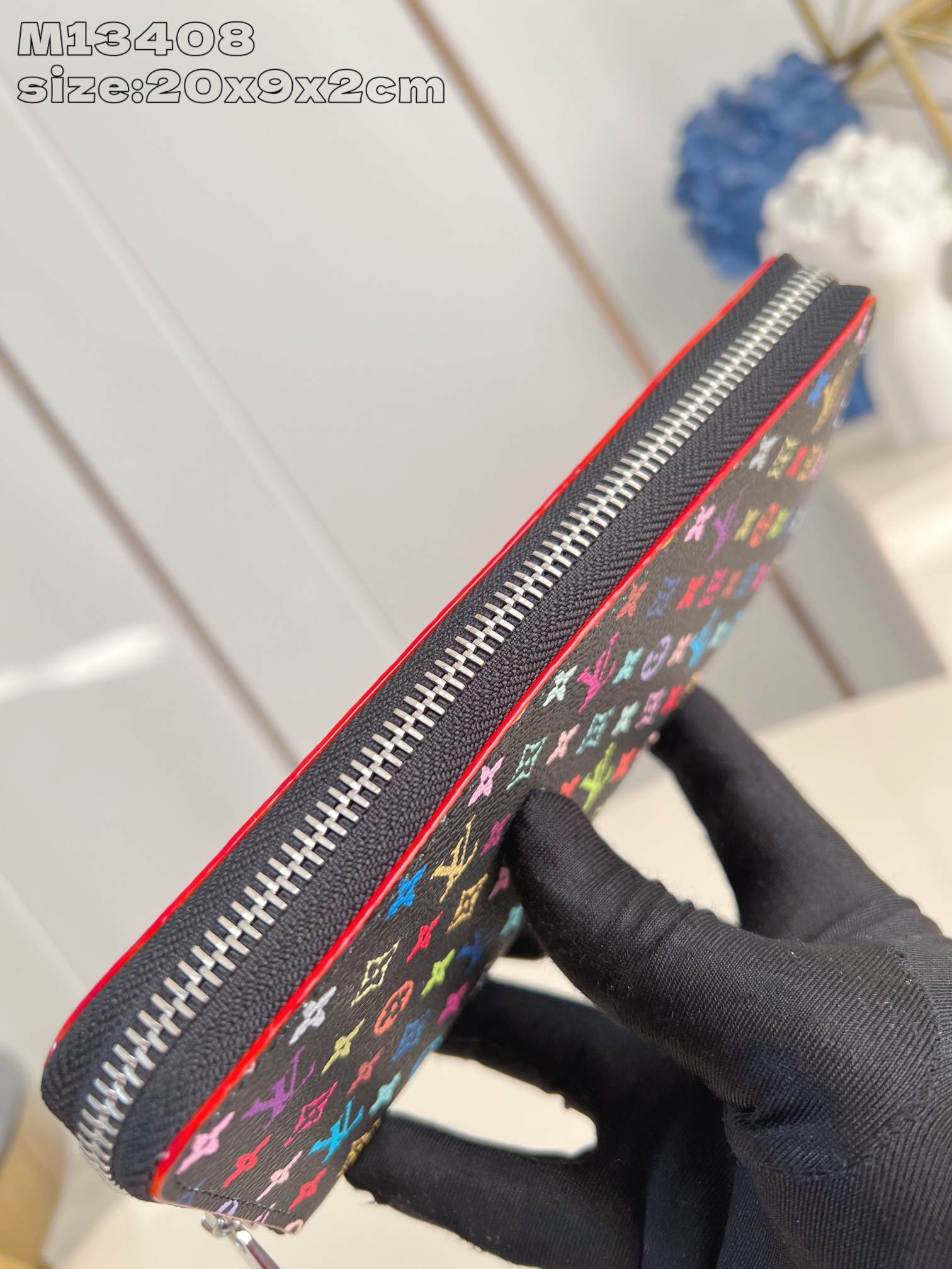 Louis Vuitton M13408 LV x TM Clemence Wallet Monogram Coated Canvas Multicolored Black