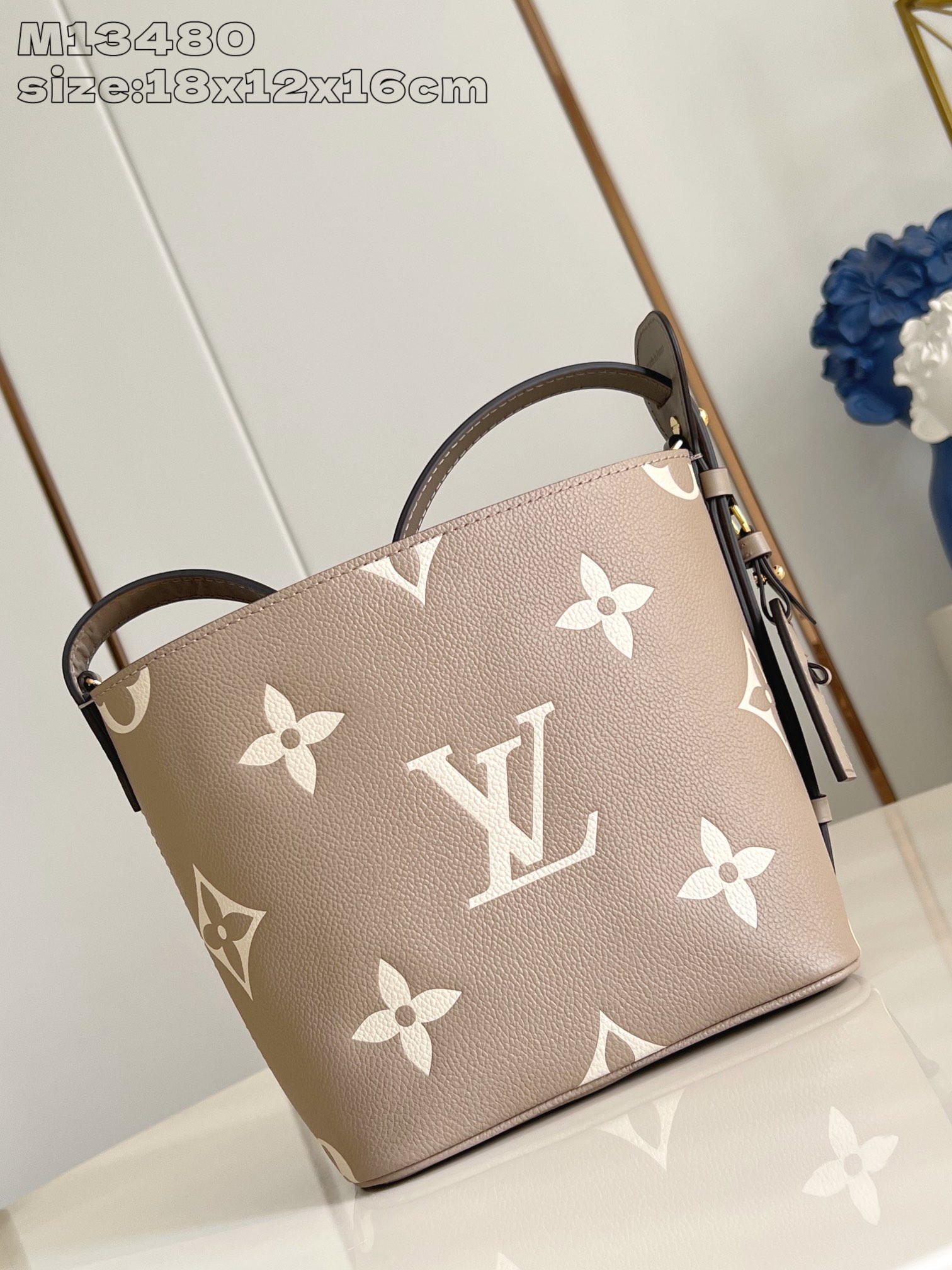 Louis Vuitton M13480 All In BB Embossed Grained Cowhide Leather Beige