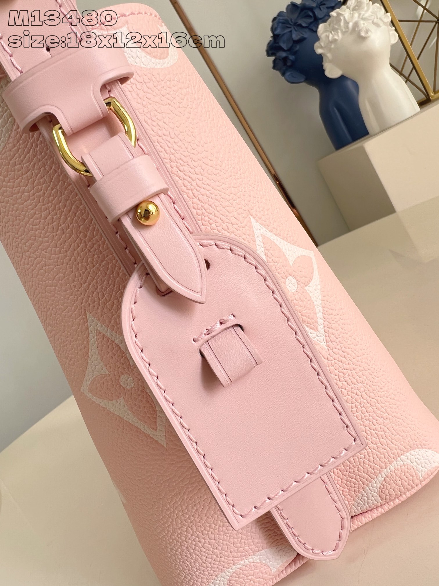 Louis Vuitton M13480 All In BB Embossed Grained Cowhide Leather Pink