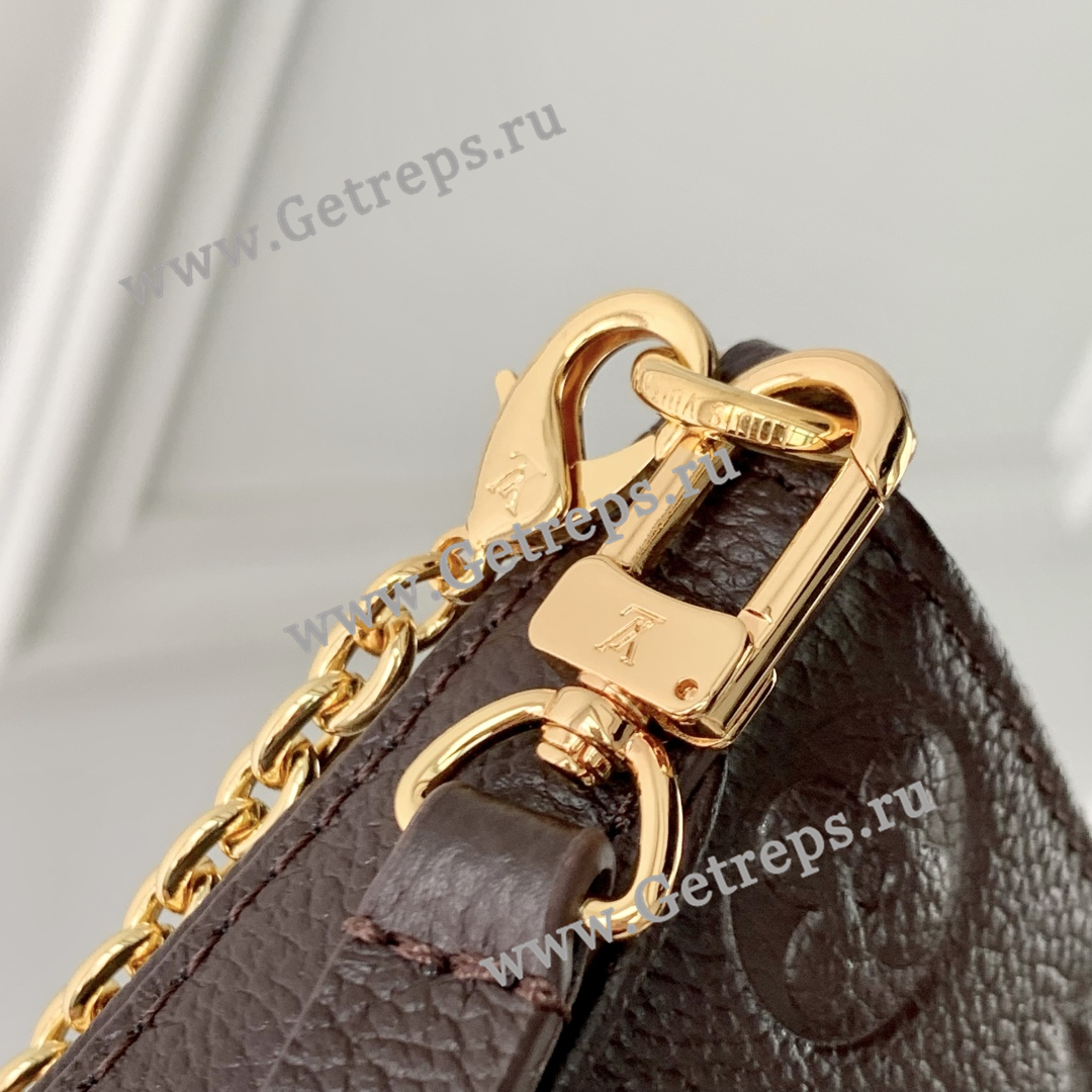 Louis Vuitton M13614 Easy Pouch Embossed Grained Cowhide Leather Brown