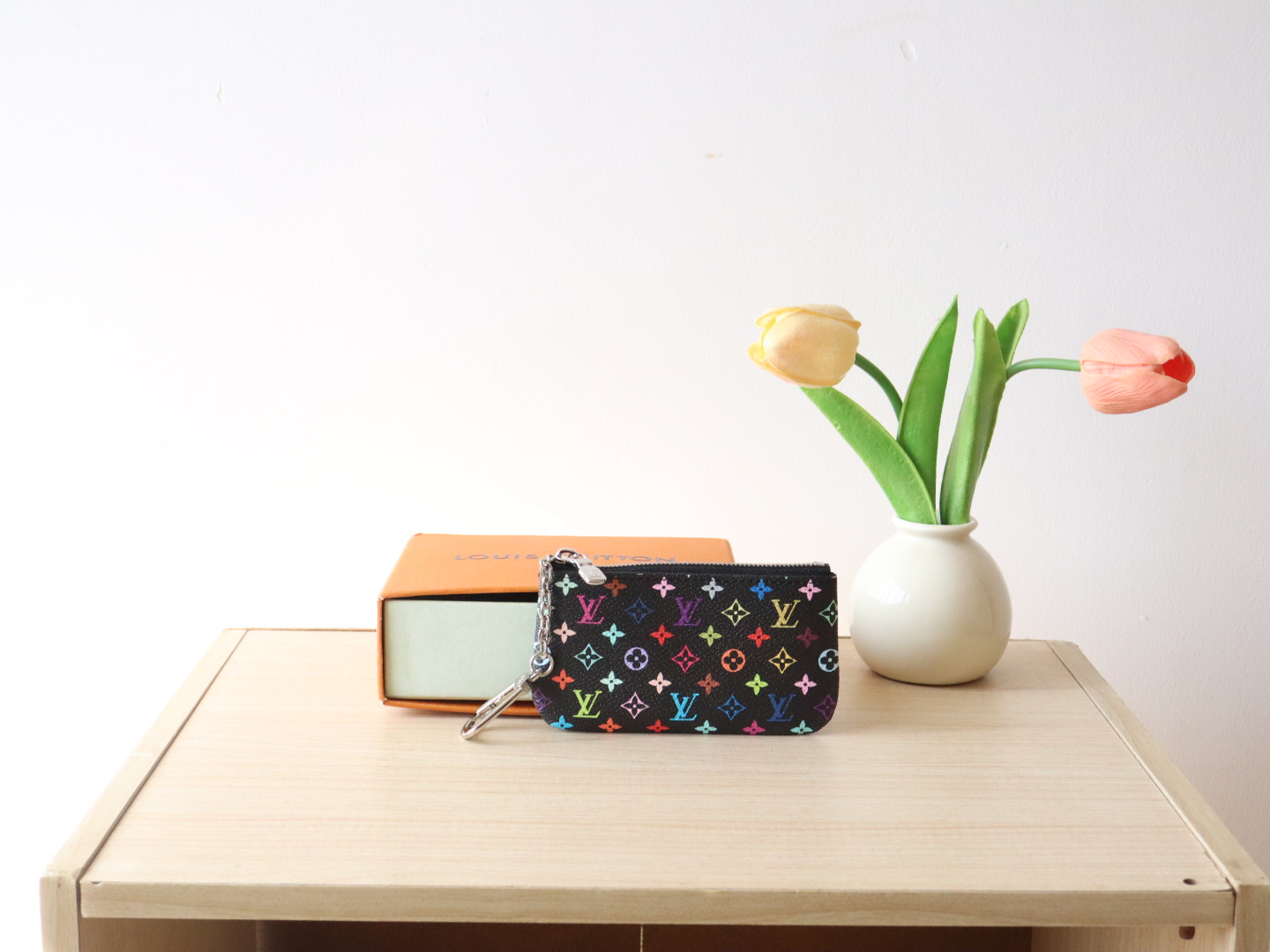 Louis Vuitton M13664 LV x TM Key Pouch Multicolored Black
