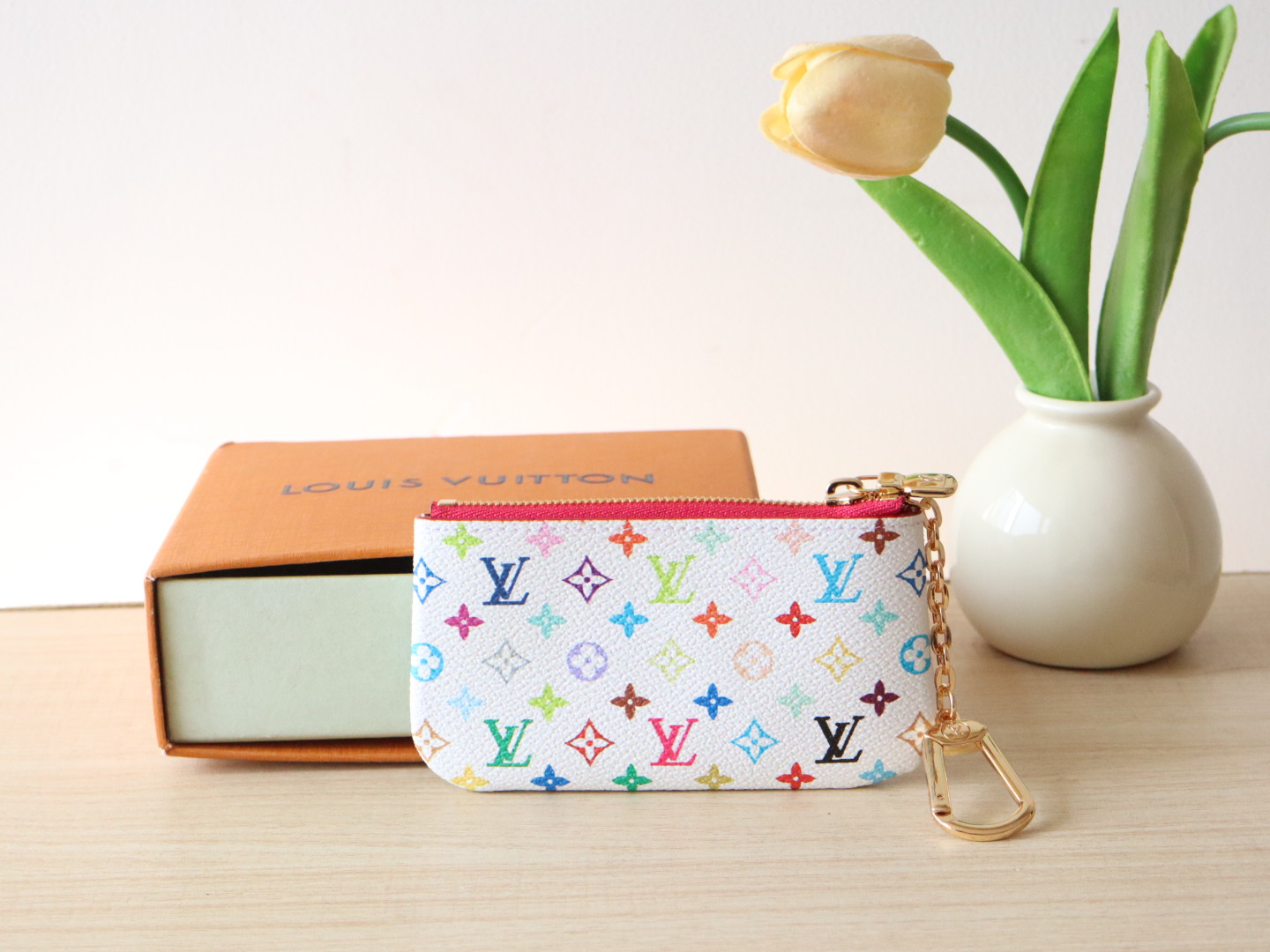 Louis Vuitton M13664 LV x TM Key Pouch Multicolored White