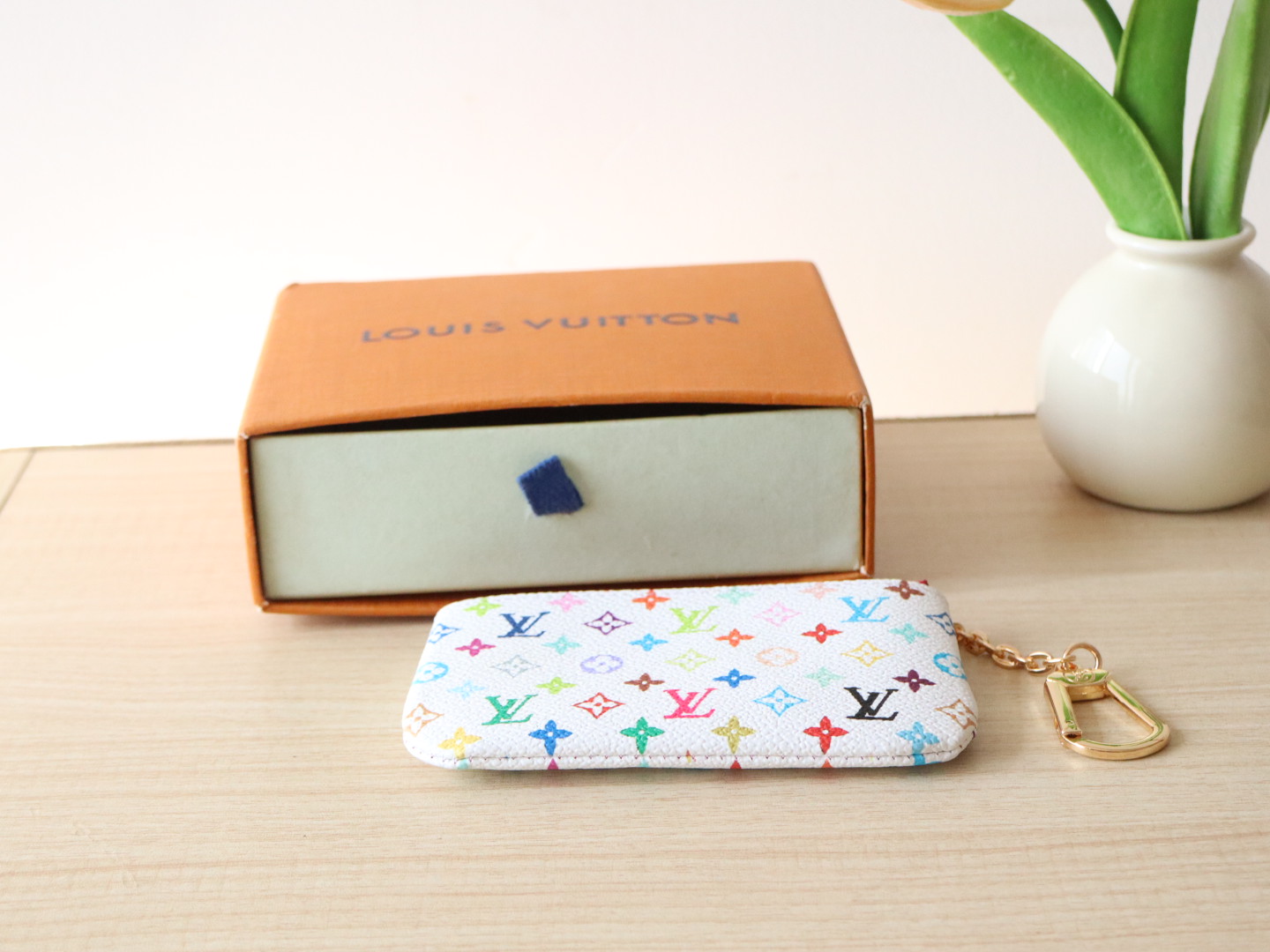 Louis Vuitton M13664 LV x TM Key Pouch Multicolored White