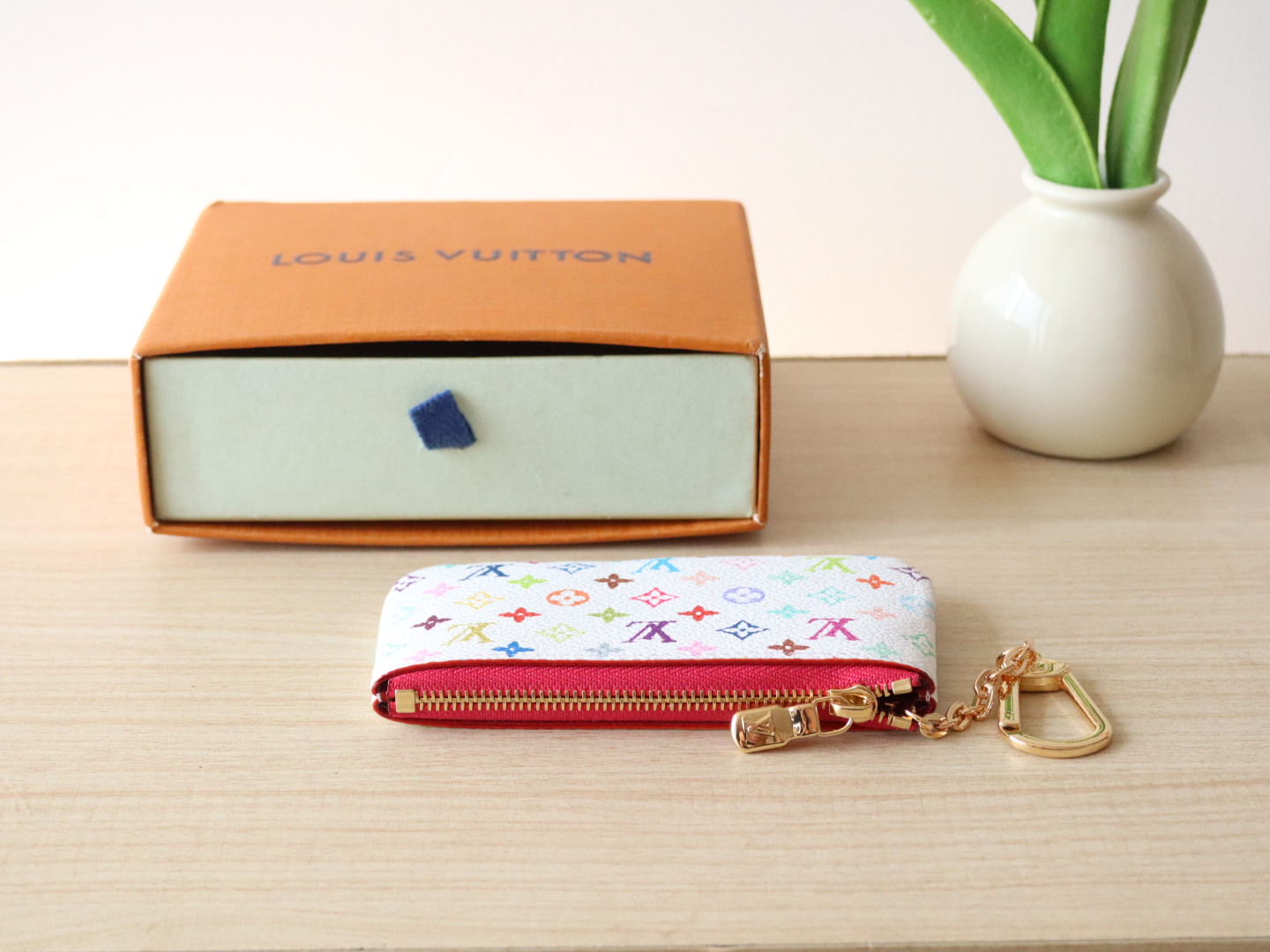 Louis Vuitton M13664 LV x TM Key Pouch Multicolored White