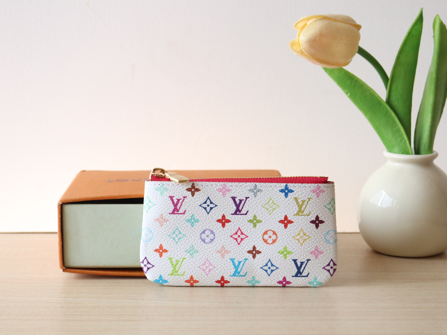 Louis Vuitton M13664 LV x TM Key Pouch Multicolored White