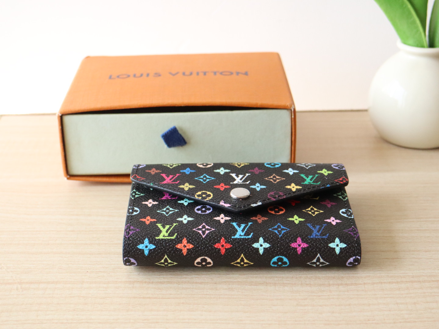 Louis Vuitton M14163 LV x TM Victorine Wallet Multicolored Black