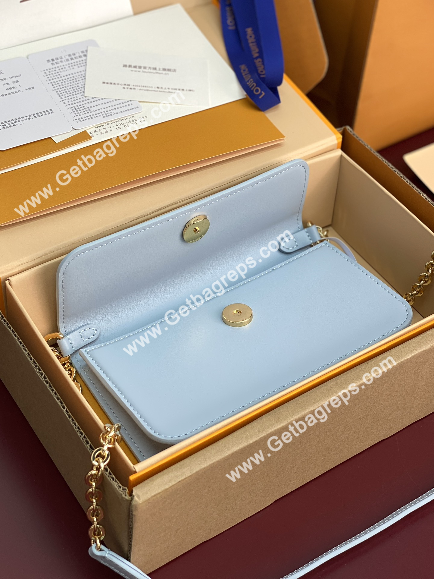 Louis Vuitton M14547 Wallet On Chain LV Bloom LOUIS VUITTON Azure Blue