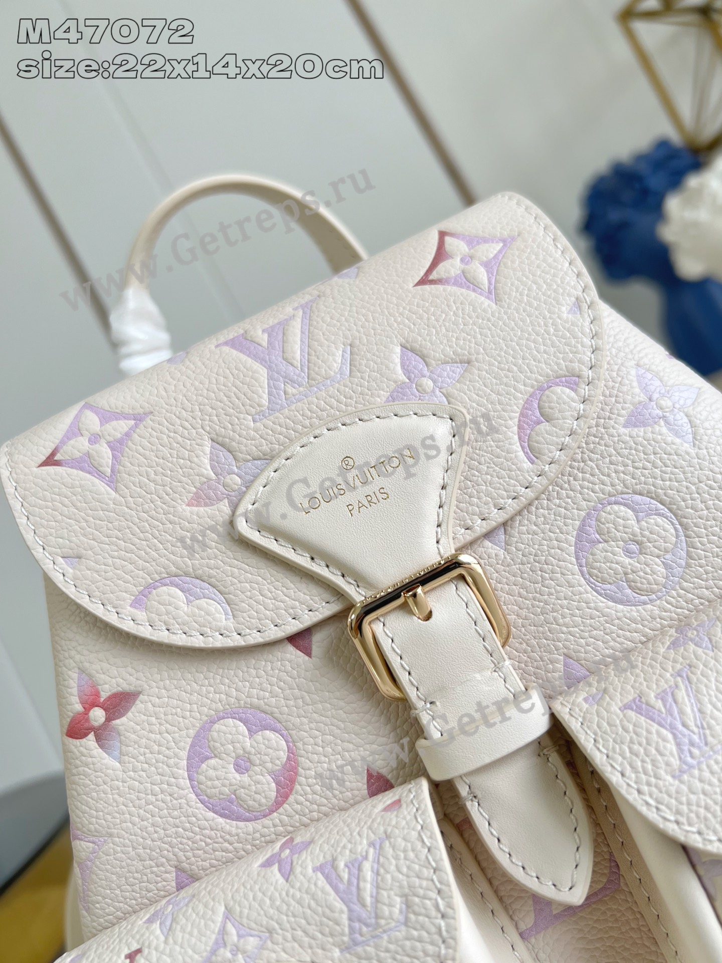 Louis Vuitton M15113 Backpack Embossed grained cowhide leather Dream Beige