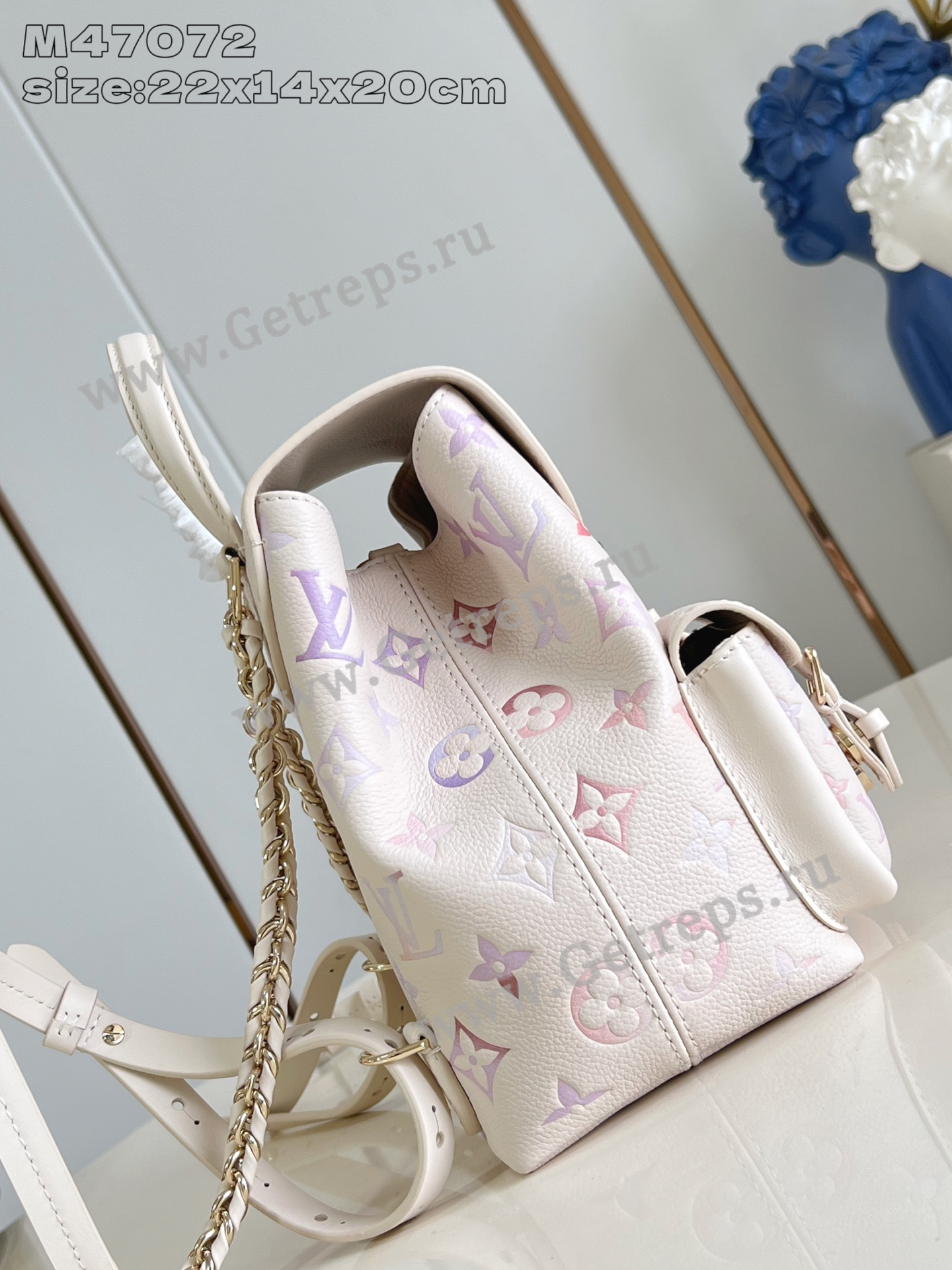 Louis Vuitton M15113 Backpack Embossed grained cowhide leather Dream Beige