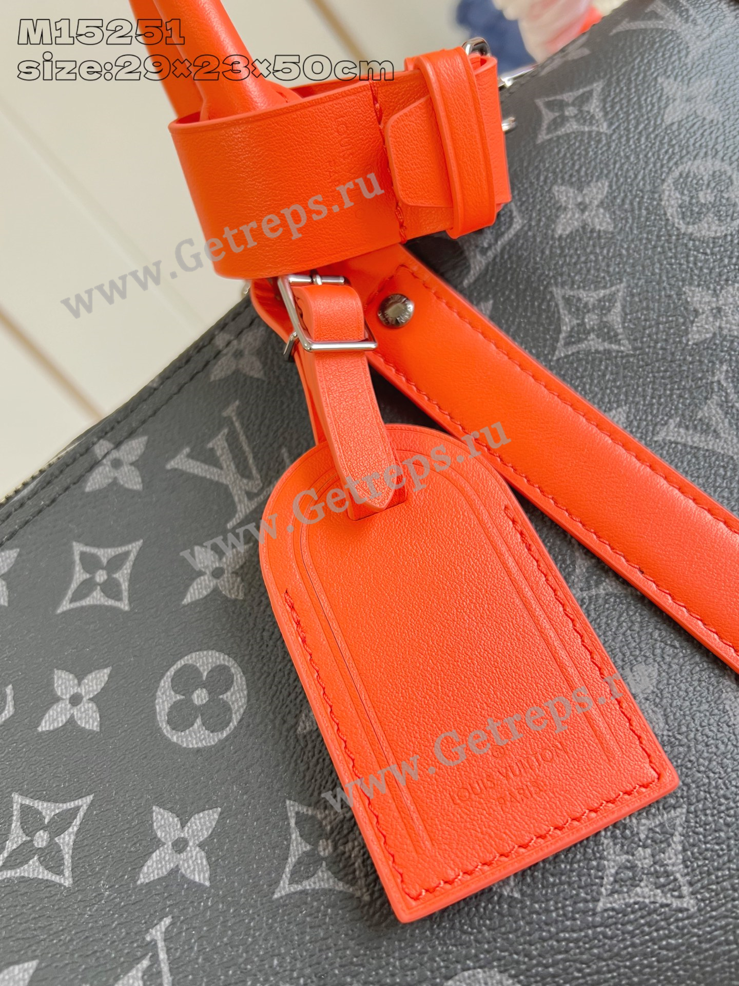 Louis Vuitton M15253 Keepall Bandouliere 50 Black Monogram Eclipse Coated Canvas