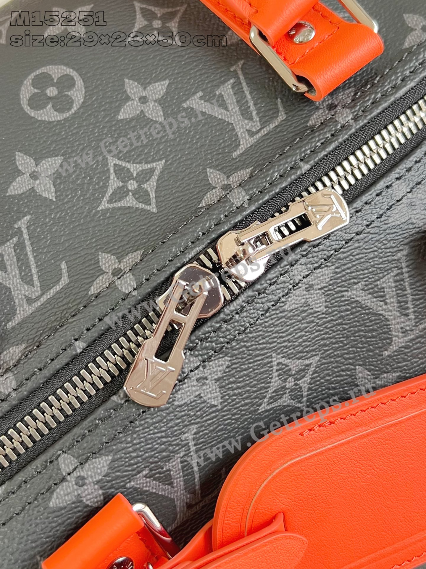 Louis Vuitton M15253 Keepall Bandouliere 50 Black Monogram Eclipse Coated Canvas