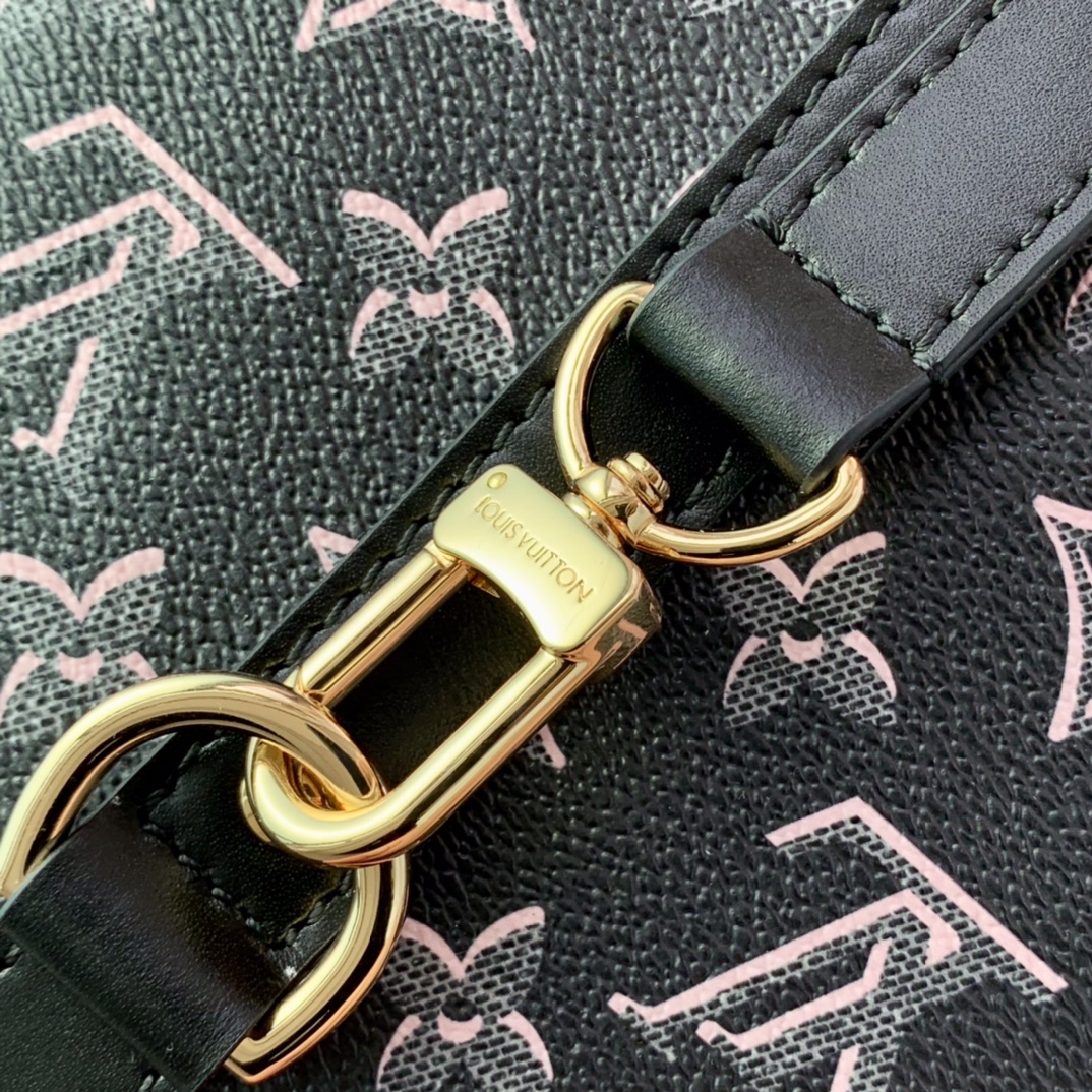 Louis Vuitton M20852 Speedy Bandouliere 25 Bag Black Monogram Coated Canvas