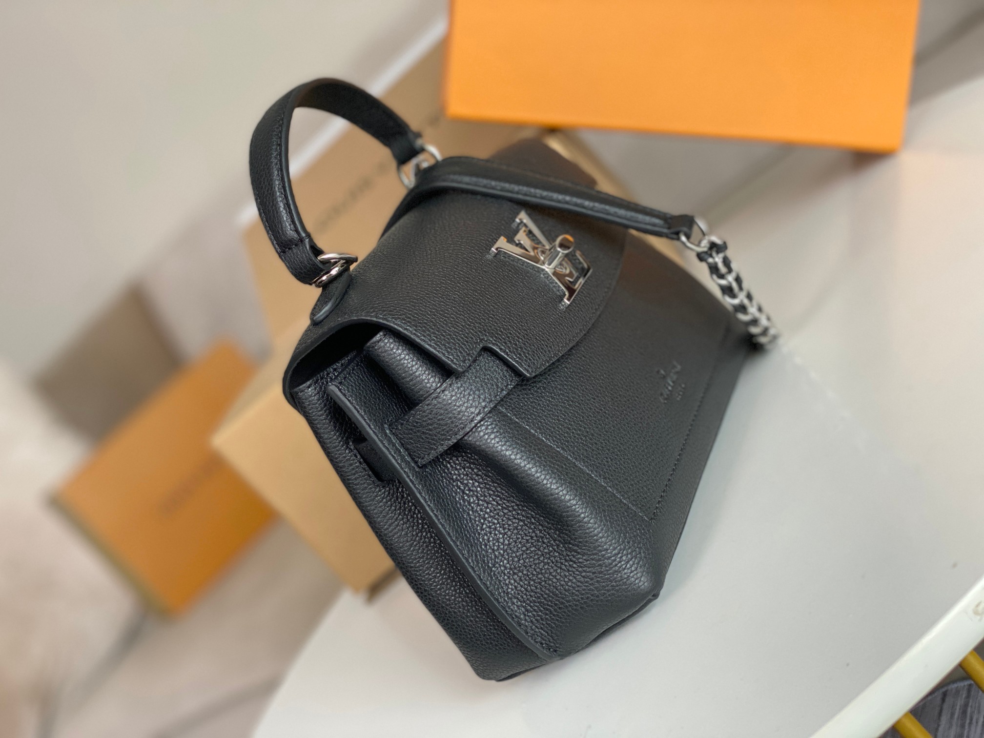 Louis Vuitton M20997 LockMe Ever Mini Black Grained calf leather