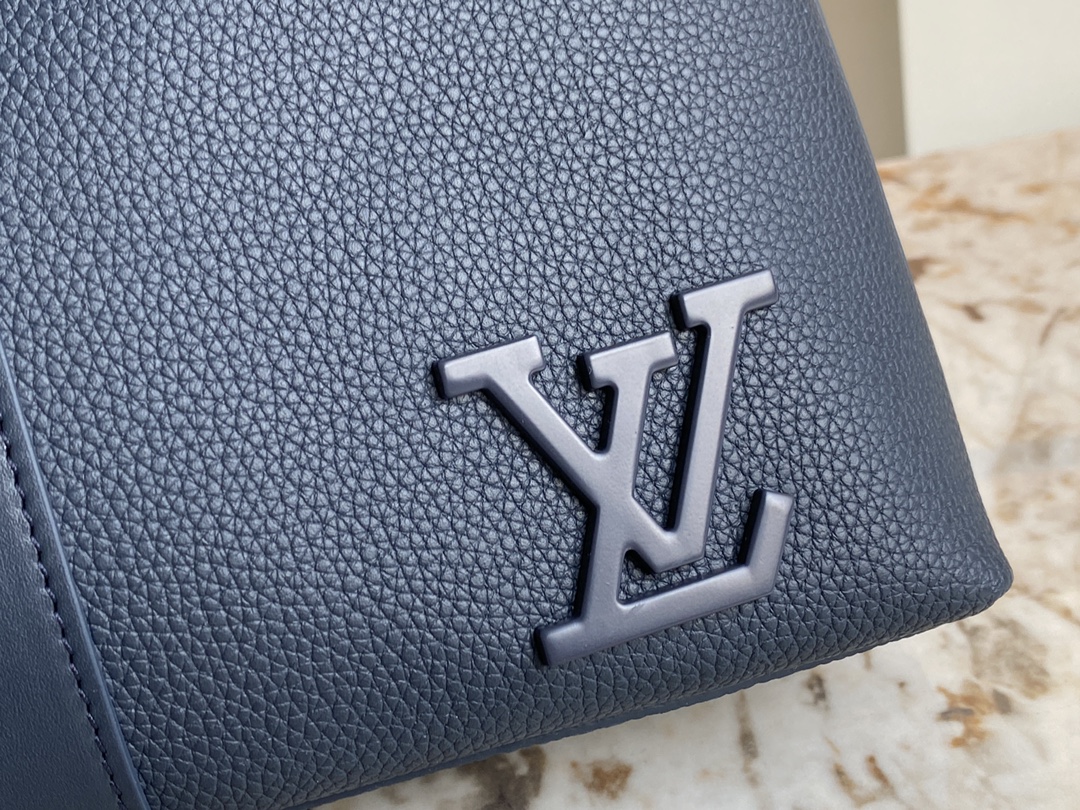 Louis Vuitton M21440 TAKEOFF BRIEFCASE LV Aerogram Cowhide Leather Navy Blue