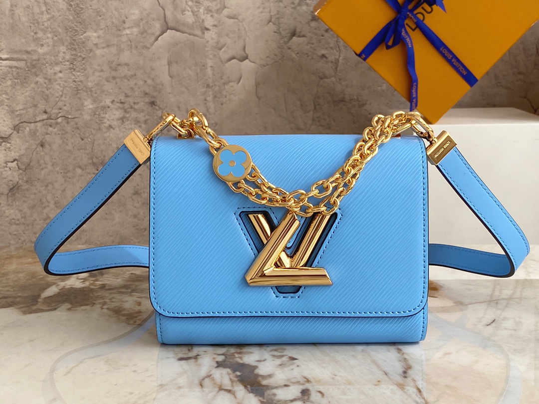 Louis Vuitton M21649 TWIST PM Epi Grained Leather Blue