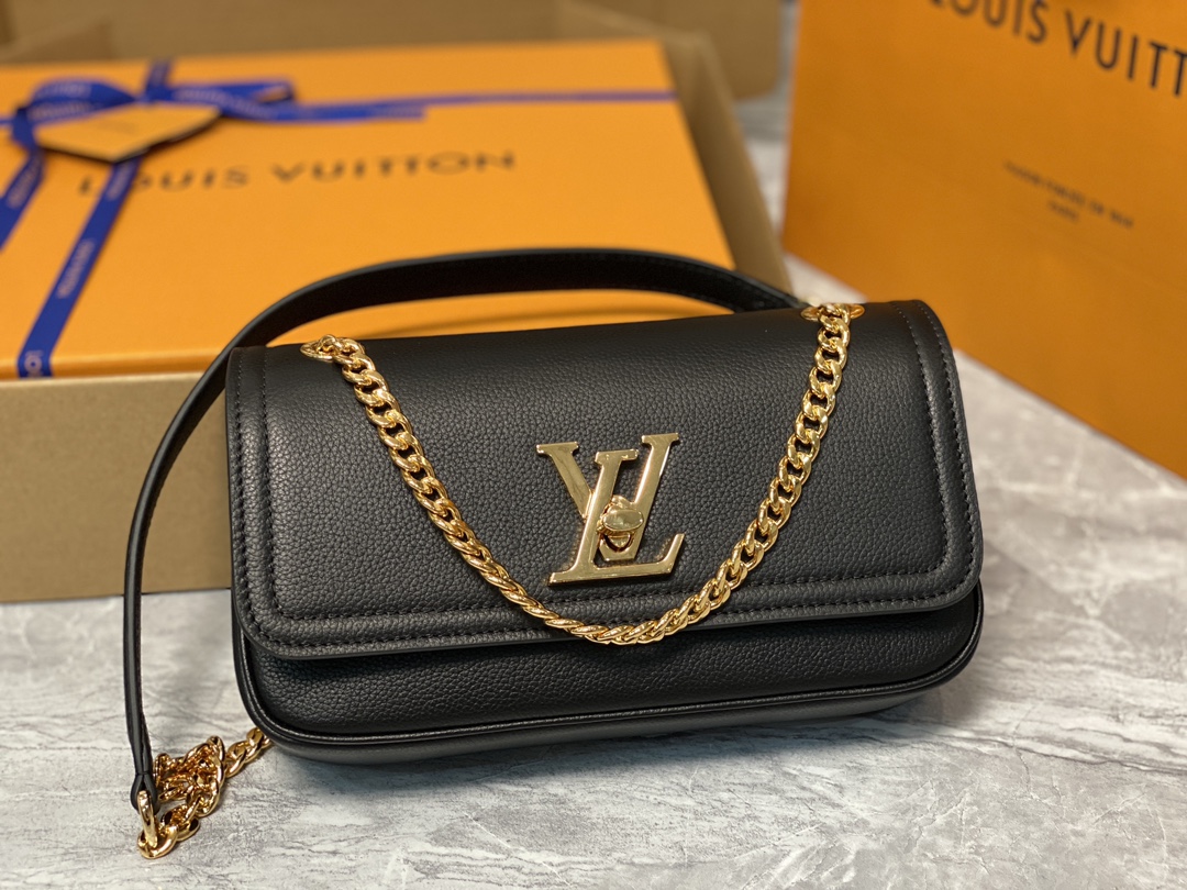 Louis Vuitton M22303 LockMe Chain Bag East West Black