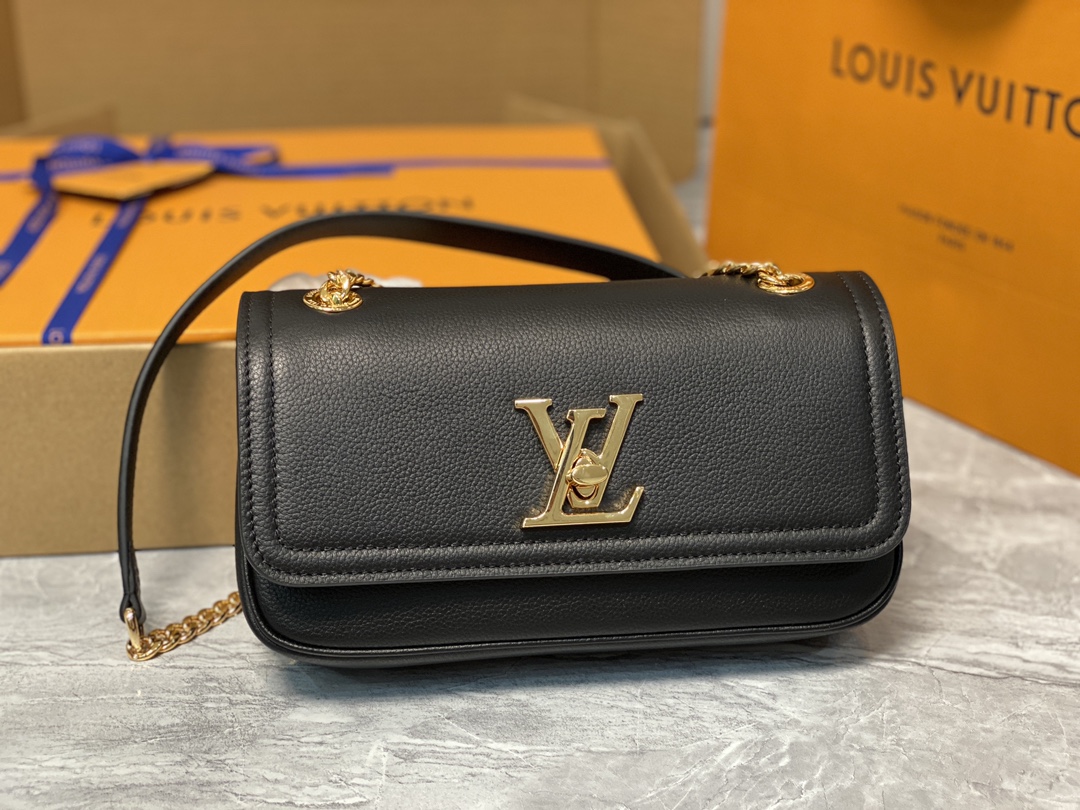 Louis Vuitton M22303 LockMe Chain Bag East West Black