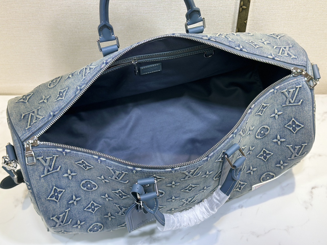 Louis Vuitton M22532 Keepall Bandouliere 50 Monogram Washed Denim coated canvas