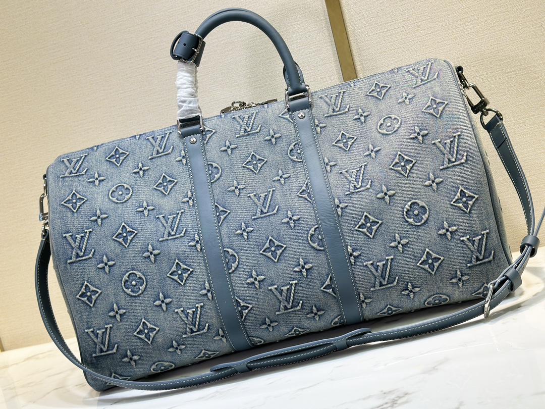 Louis Vuitton M22532 Keepall Bandouliere 50 Monogram Washed Denim coated canvas