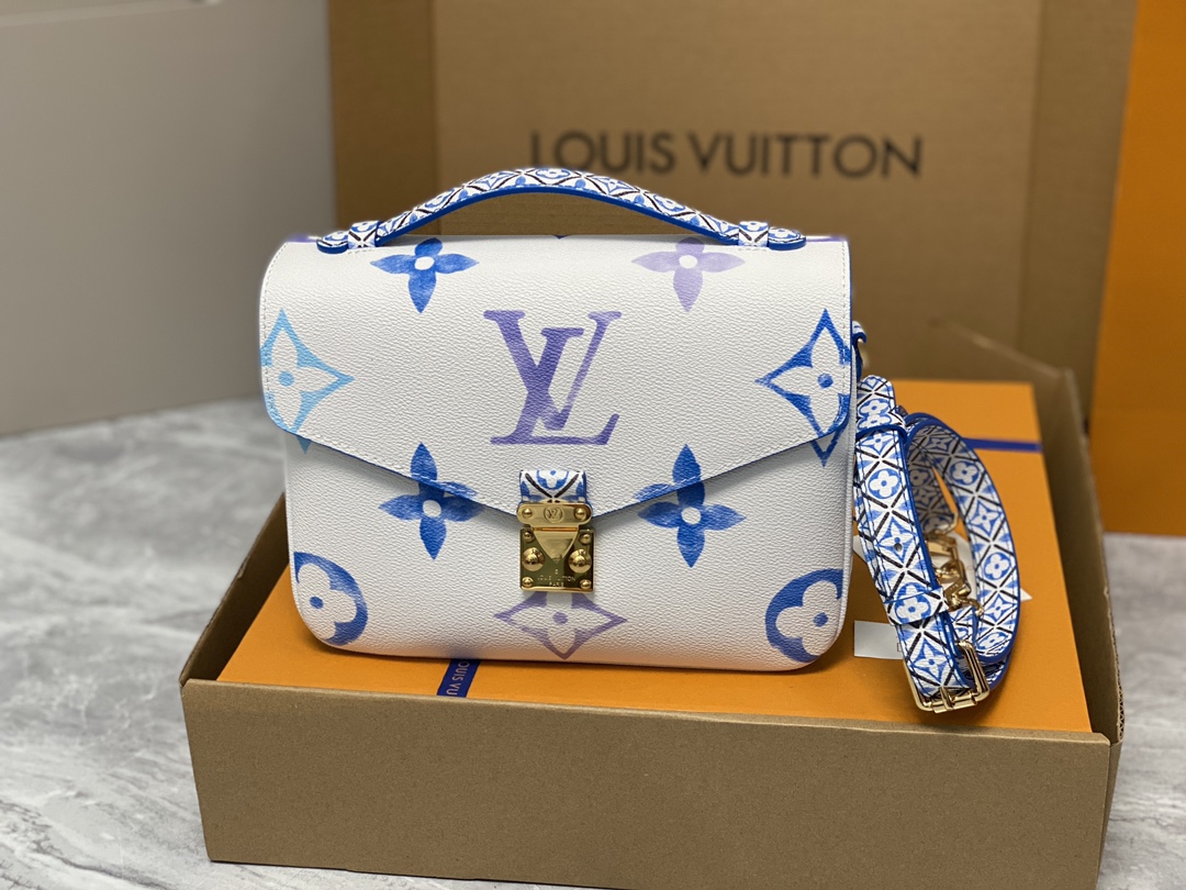 Louis Vuitton M23055 Pochette Metis MM Monogram coated canvas Blue