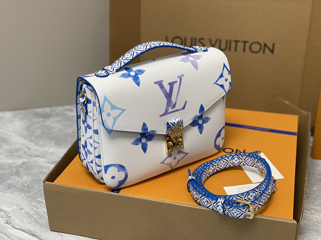 Louis Vuitton M23055 Pochette Metis MM Monogram coated canvas Blue