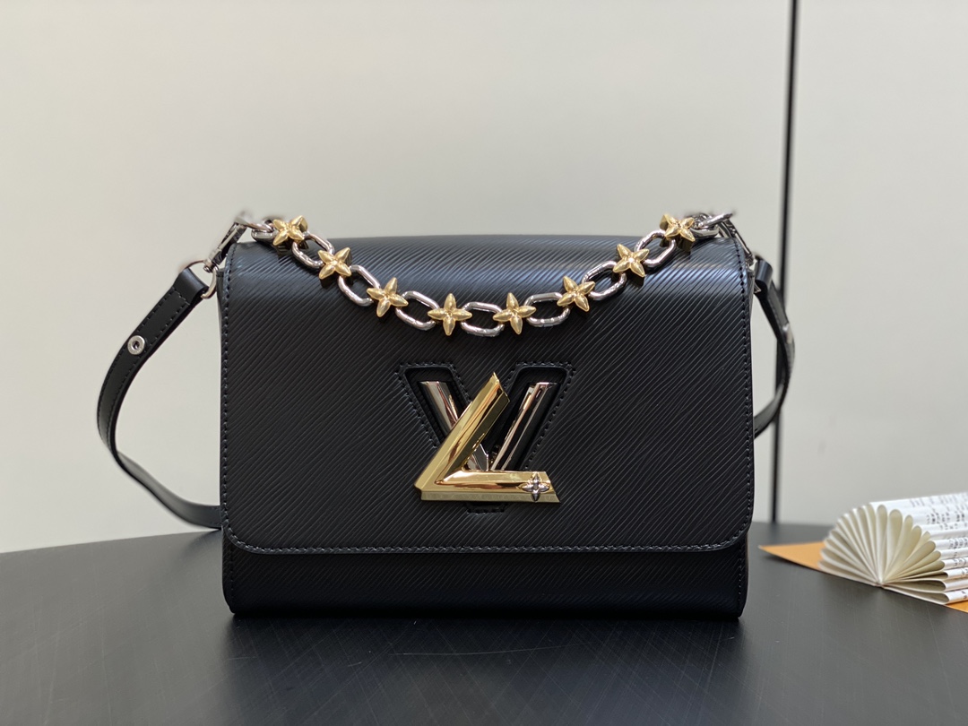 Louis Vuitton M24044 Twist MM Epi Grained Cowhide Leather Black