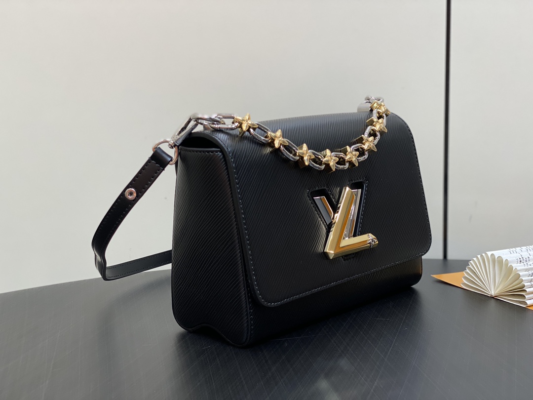 Louis Vuitton M24044 Twist MM Epi Grained Cowhide Leather Black