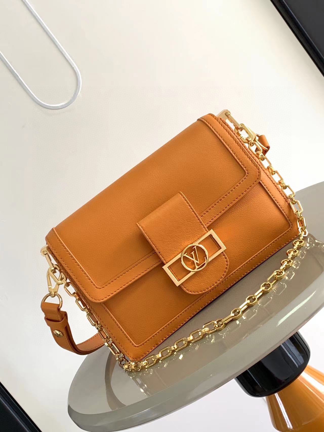 Louis Vuitton M25048 Dauphine Soft MM Calfskin Orange