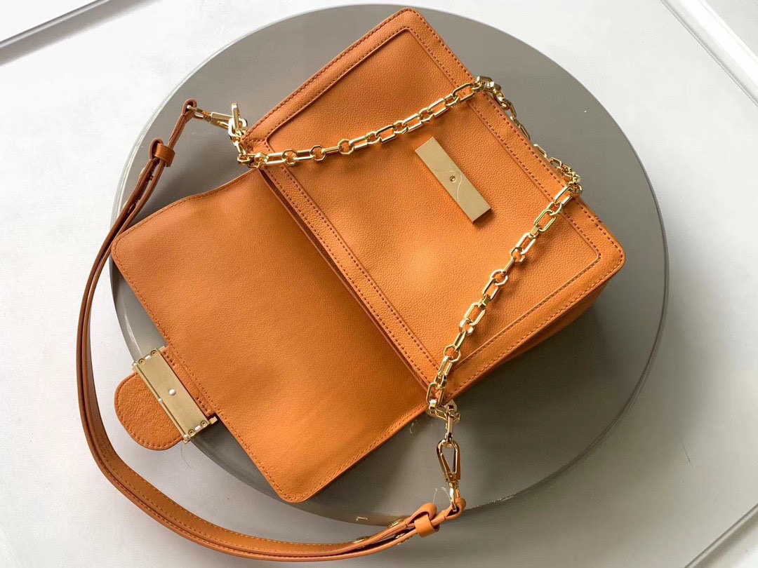 Louis Vuitton M25048 Dauphine Soft MM Calfskin Orange